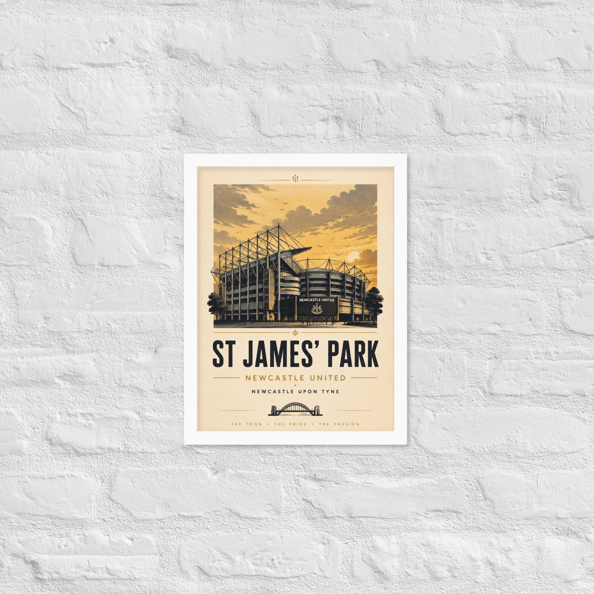 Newcastle United St James’ Park vintage travel poster, Newcastle iconic stadium Framed poster - Image 24
