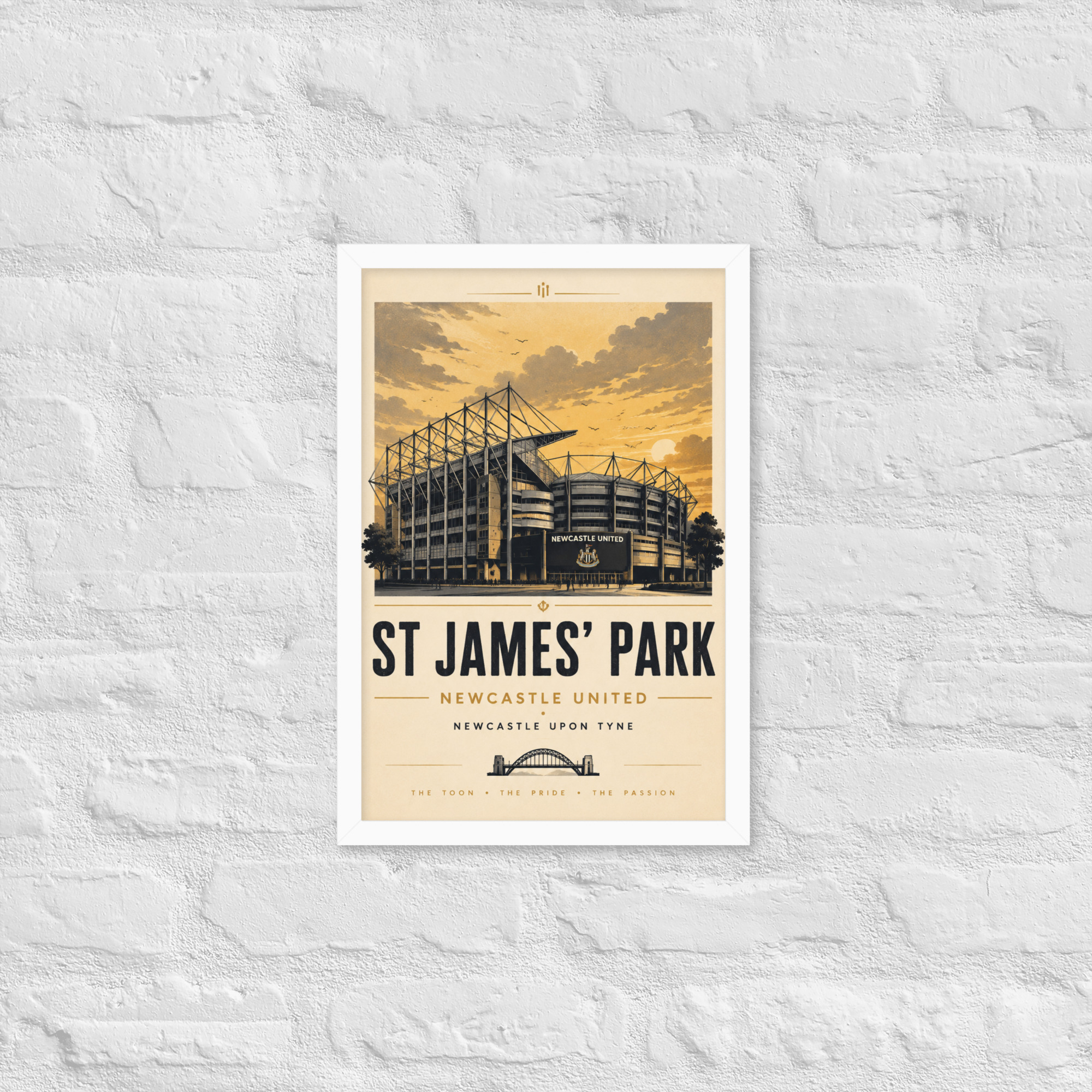 Newcastle United St James’ Park vintage travel poster, Newcastle iconic stadium Framed poster - Image 25