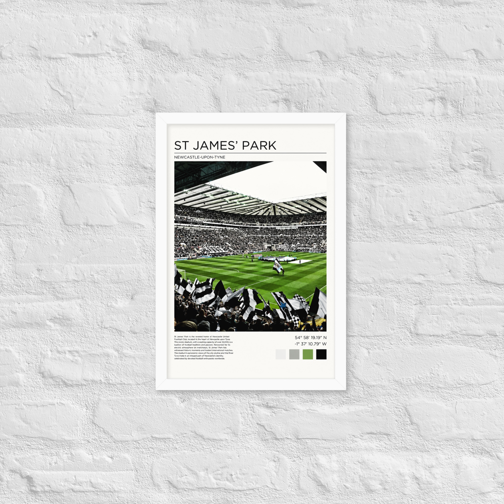 Newcastle United St James’ Park Art Print | Geordie Football Wall Art | Newcastle Fan Gift | Framed Poster - Image 14