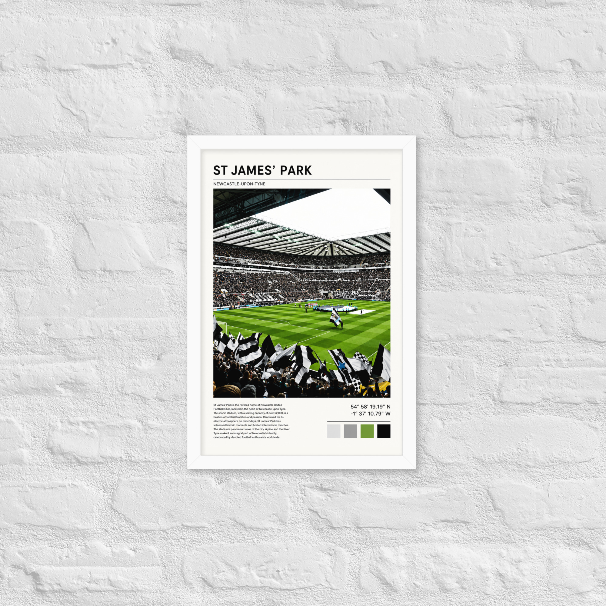 Newcastle United St James’ Park Art Print | Geordie Football Wall Art | Newcastle Fan Gift | Framed Poster - Image 14