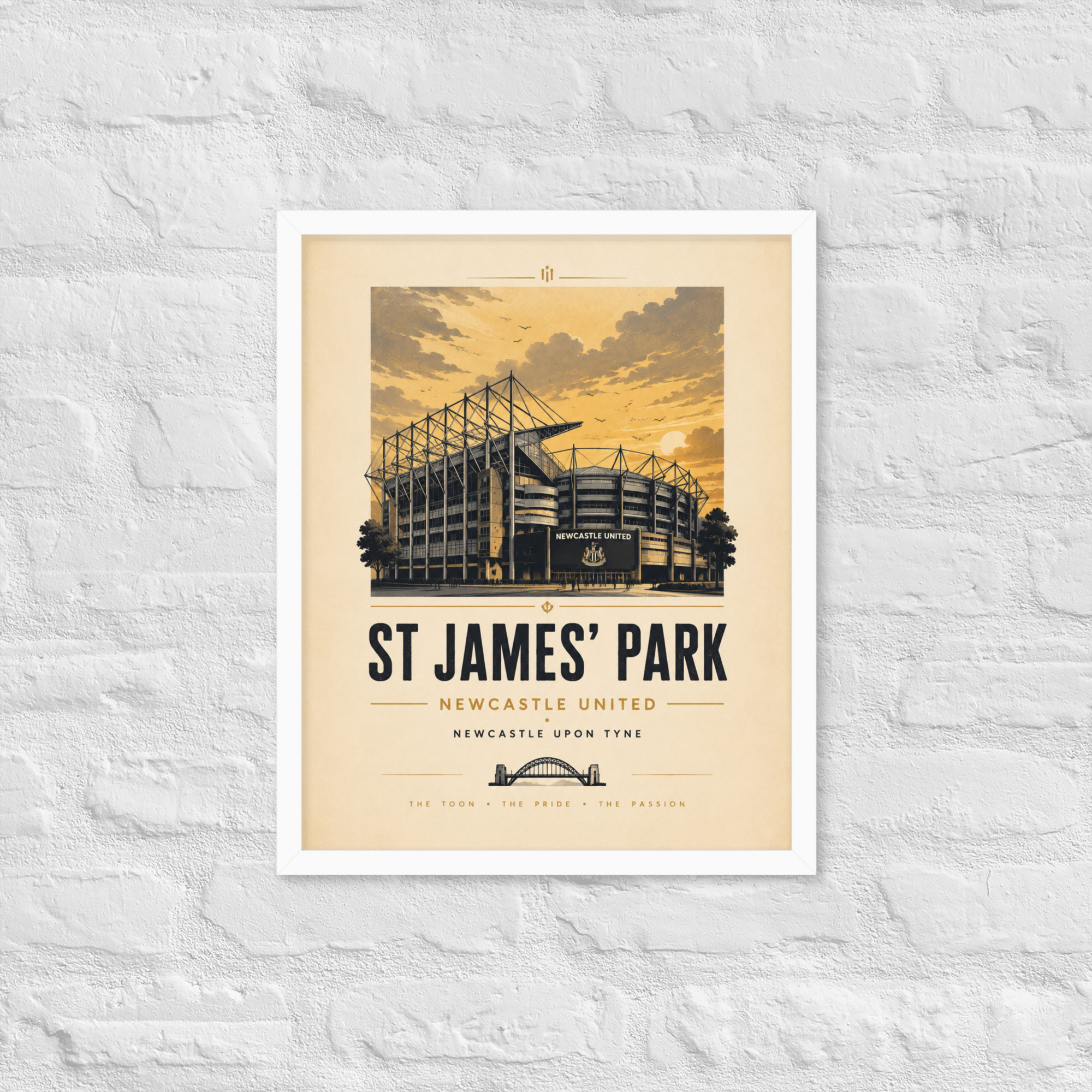 Newcastle United St James’ Park vintage travel poster, Newcastle iconic stadium Framed poster - Image 26