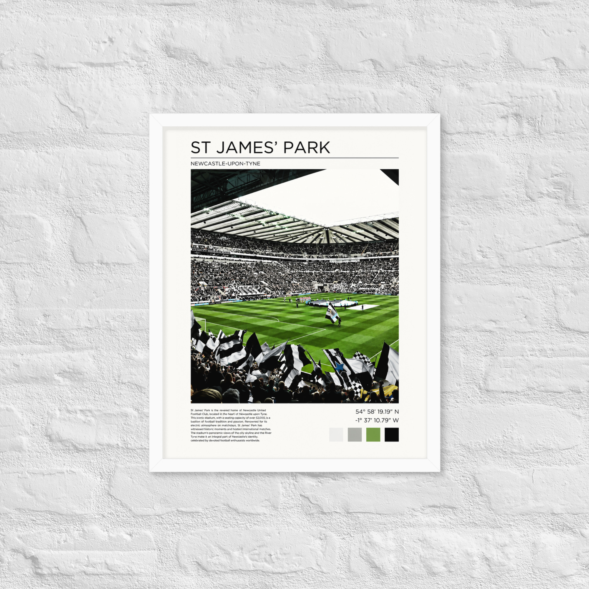 Newcastle United St James’ Park Art Print | Geordie Football Wall Art | Newcastle Fan Gift | Framed Poster - Image 15