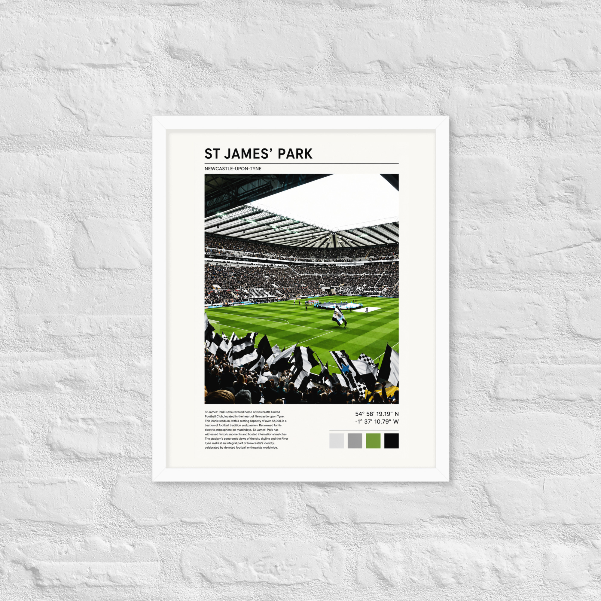 Newcastle United St James’ Park Art Print | Geordie Football Wall Art | Newcastle Fan Gift | Framed Poster - Image 15