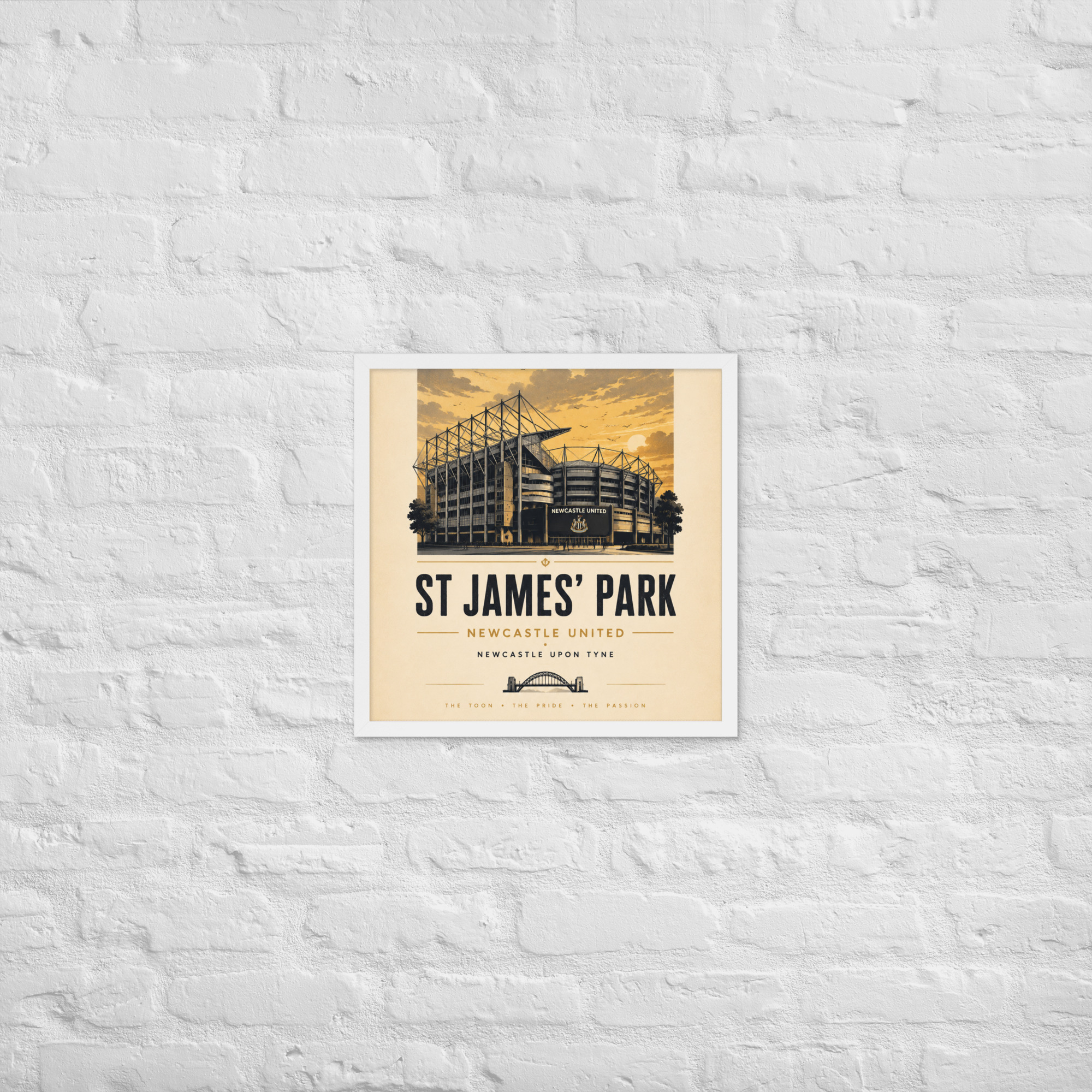 Newcastle United St James’ Park vintage travel poster, Newcastle iconic stadium Framed poster - Image 27