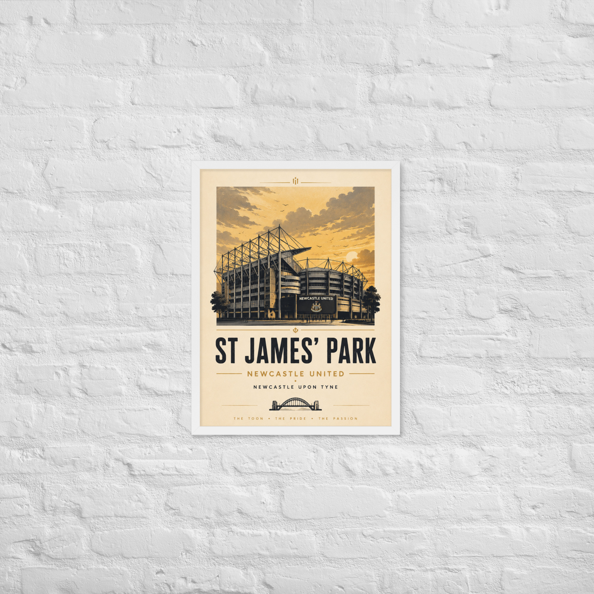 Newcastle United St James’ Park vintage travel poster, Newcastle iconic stadium Framed poster - Image 28
