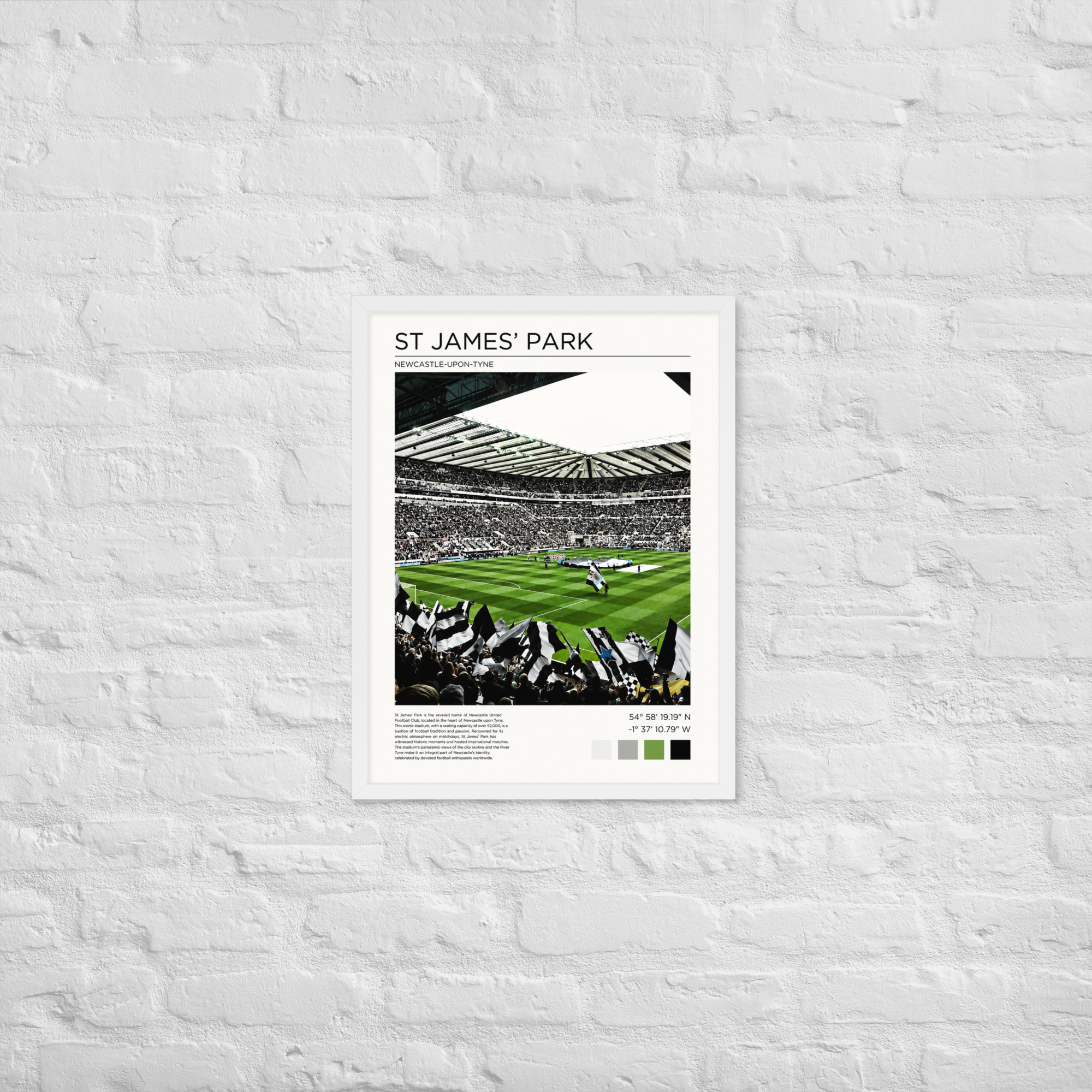 Newcastle United St James’ Park Art Print | Geordie Football Wall Art | Newcastle Fan Gift | Framed Poster - Image 16