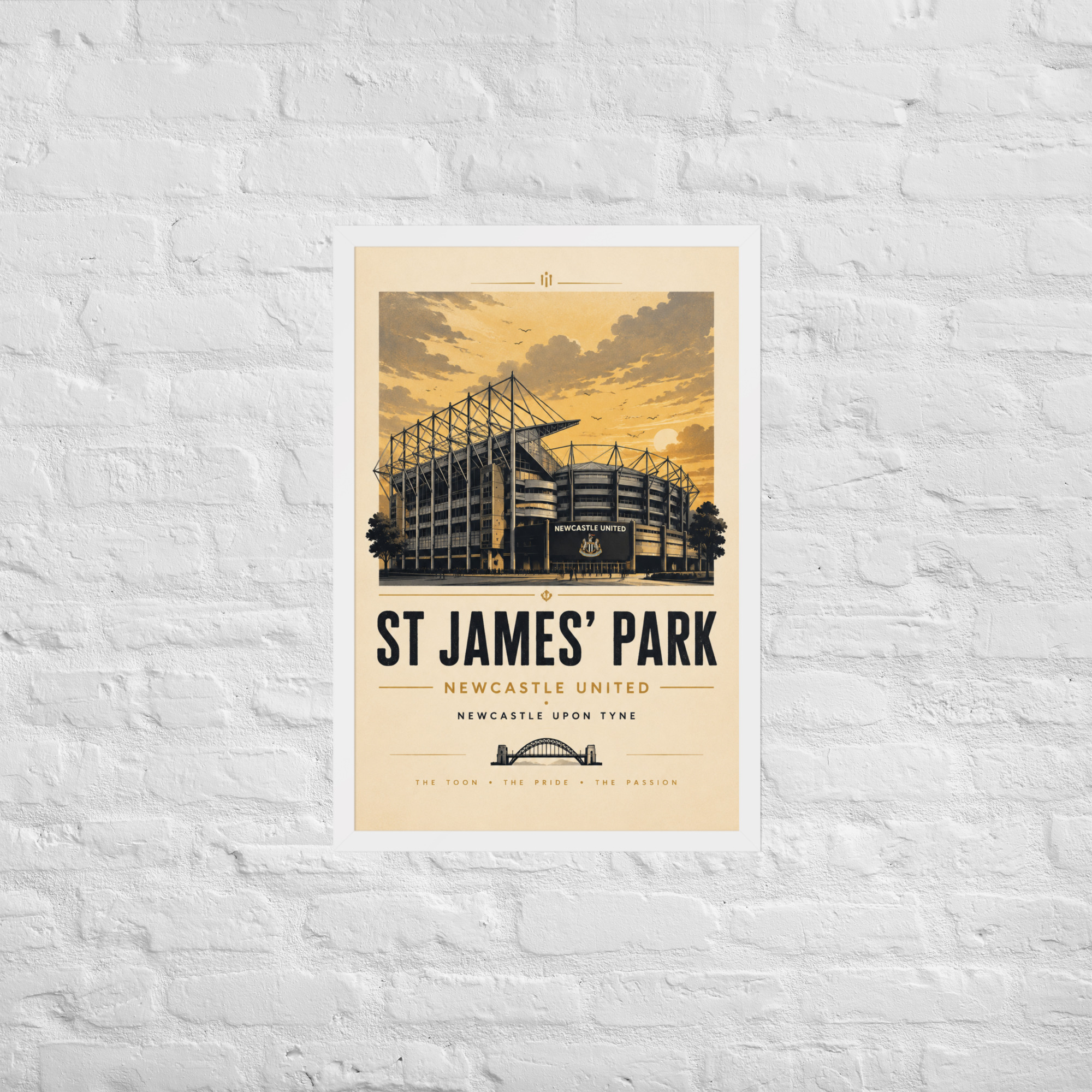 Newcastle United St James’ Park vintage travel poster, Newcastle iconic stadium Framed poster - Image 29