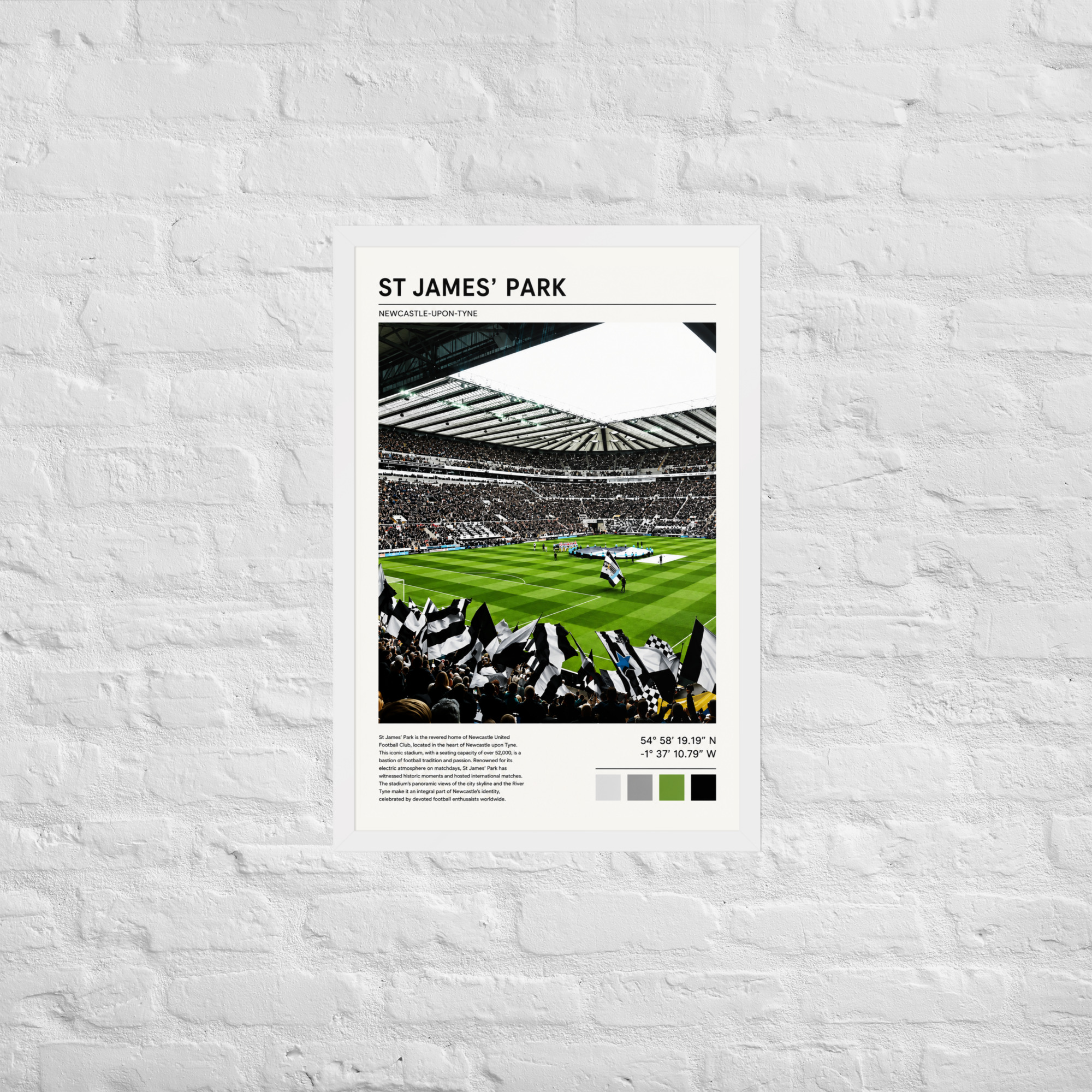 Newcastle United St James’ Park Art Print | Geordie Football Wall Art | Newcastle Fan Gift | Framed Poster - Image 17
