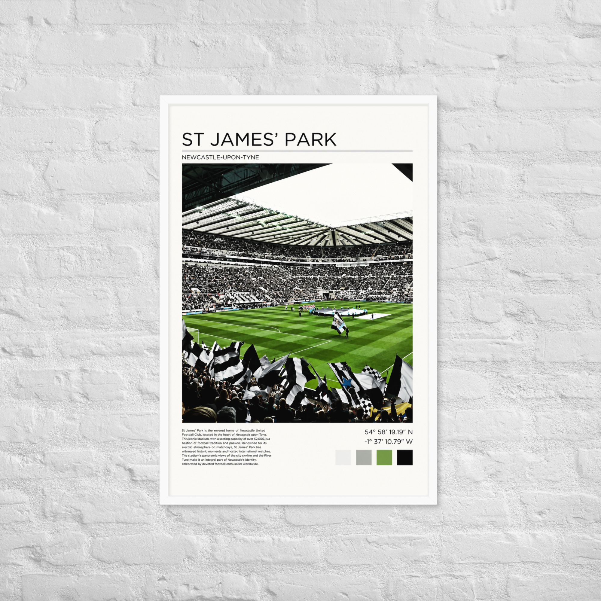 Newcastle United St James’ Park Art Print | Geordie Football Wall Art | Newcastle Fan Gift | Framed Poster - Image 18