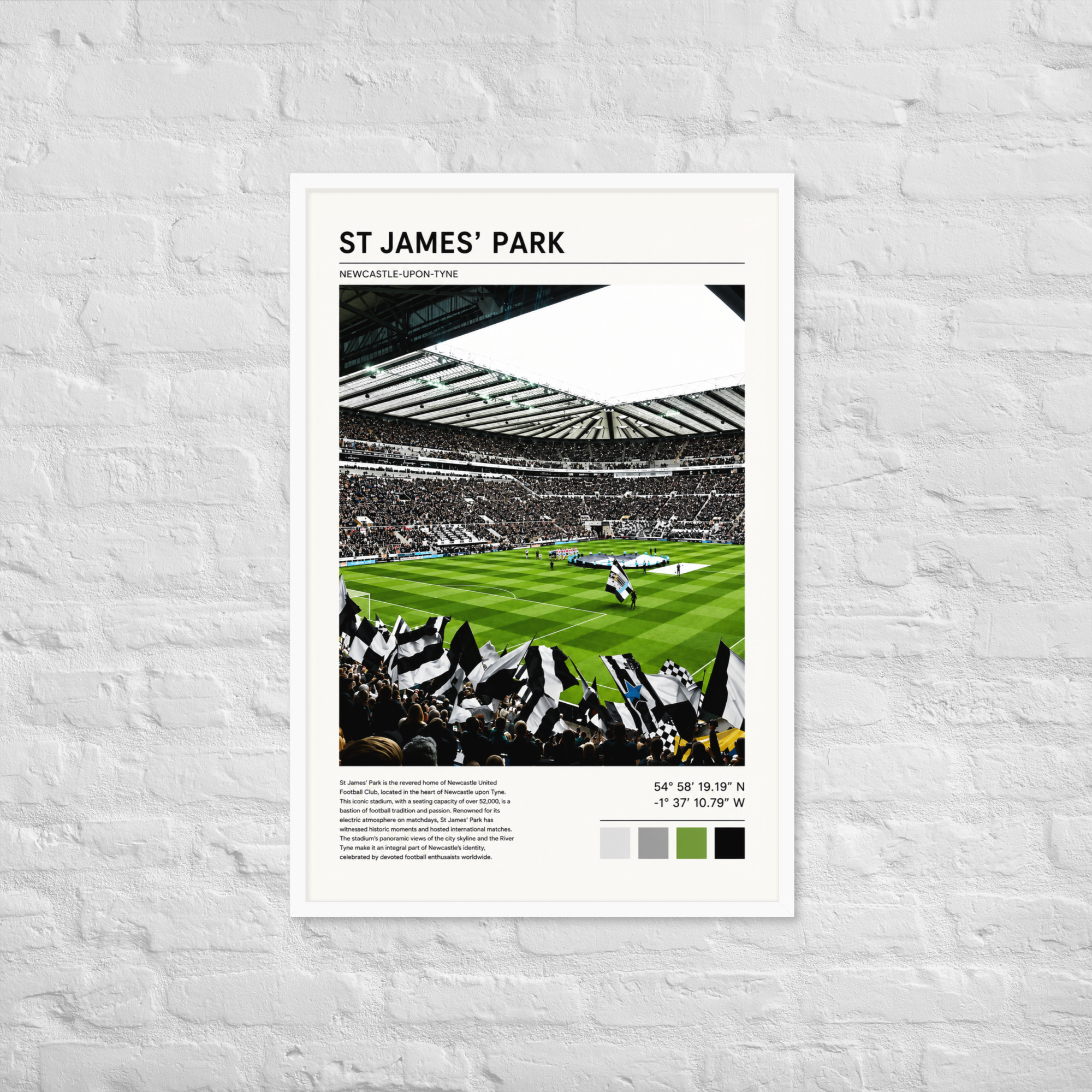 Newcastle United St James’ Park Art Print | Geordie Football Wall Art | Newcastle Fan Gift | Framed Poster - Image 18