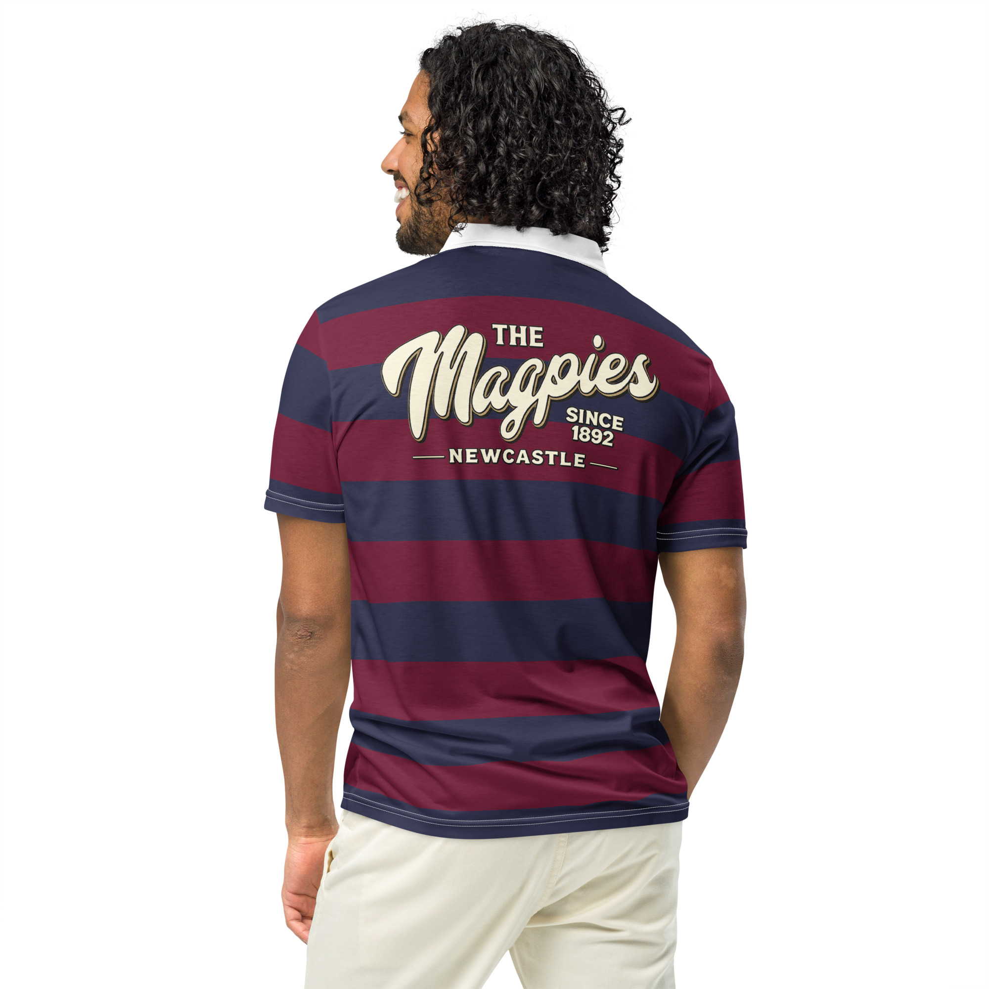Newcastle The Magpies Brown Ale Men’s Slim Fit Polo Shirt - Image 12