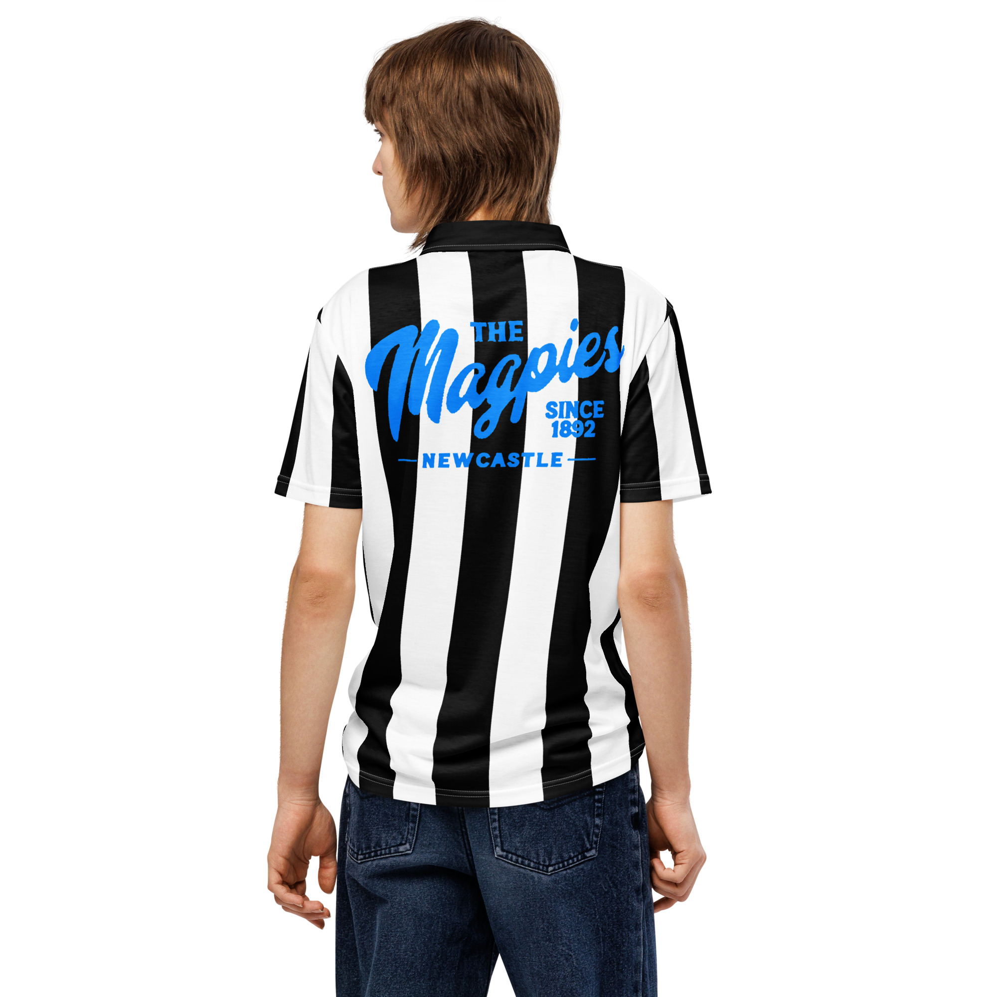Newcastle Magpies Blue Star Men’s Slim Fit Polo Shirt - Image 2