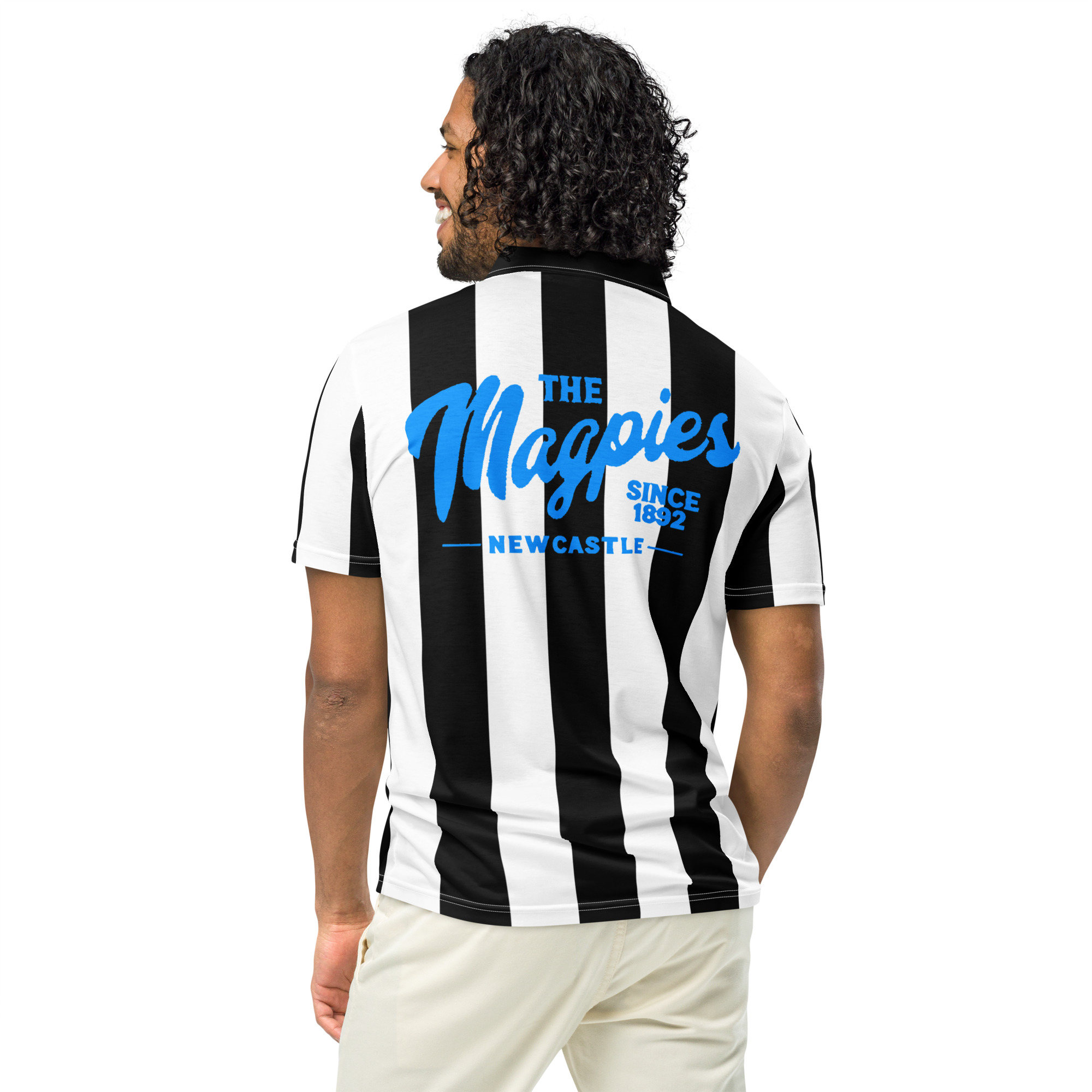 Newcastle Magpies Blue Star Men’s Slim Fit Polo Shirt - Image 11