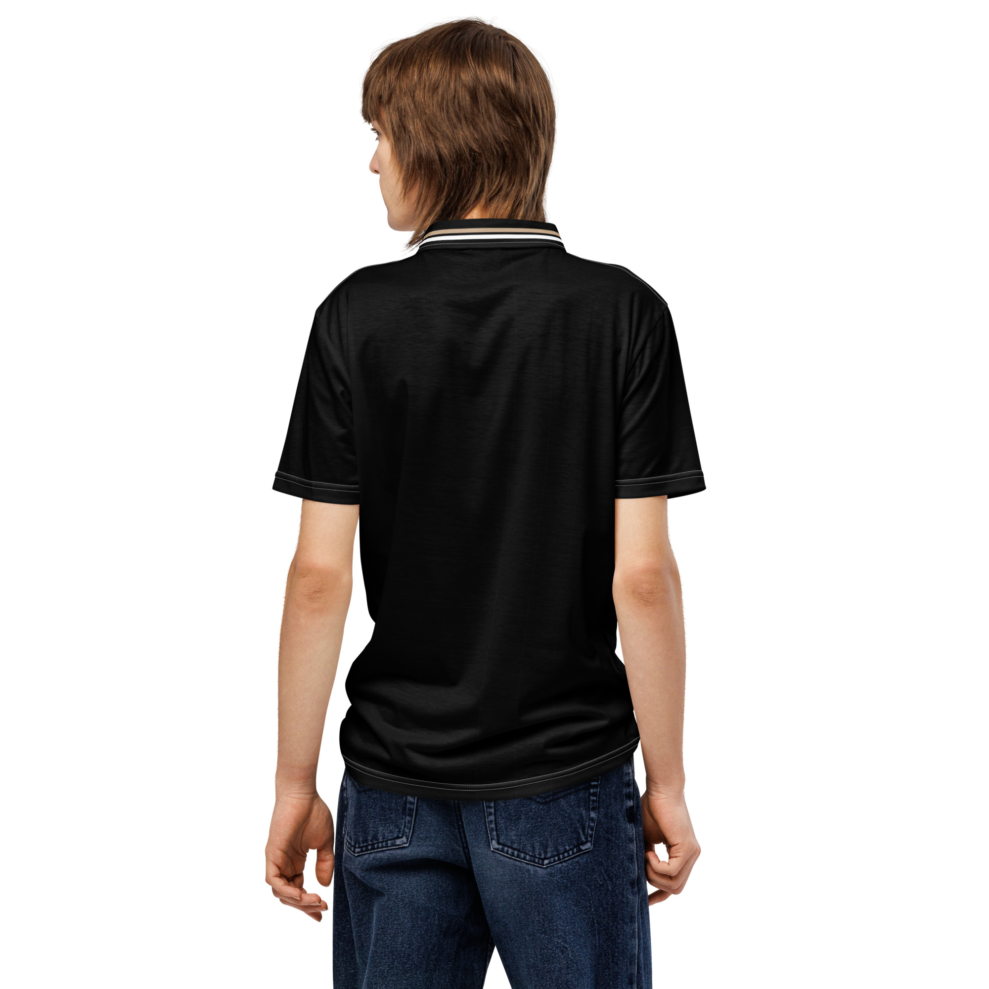 PAOK Salonika Black Slim Fit Polo Shirt | PAOK Football Fan Polo - Image 2