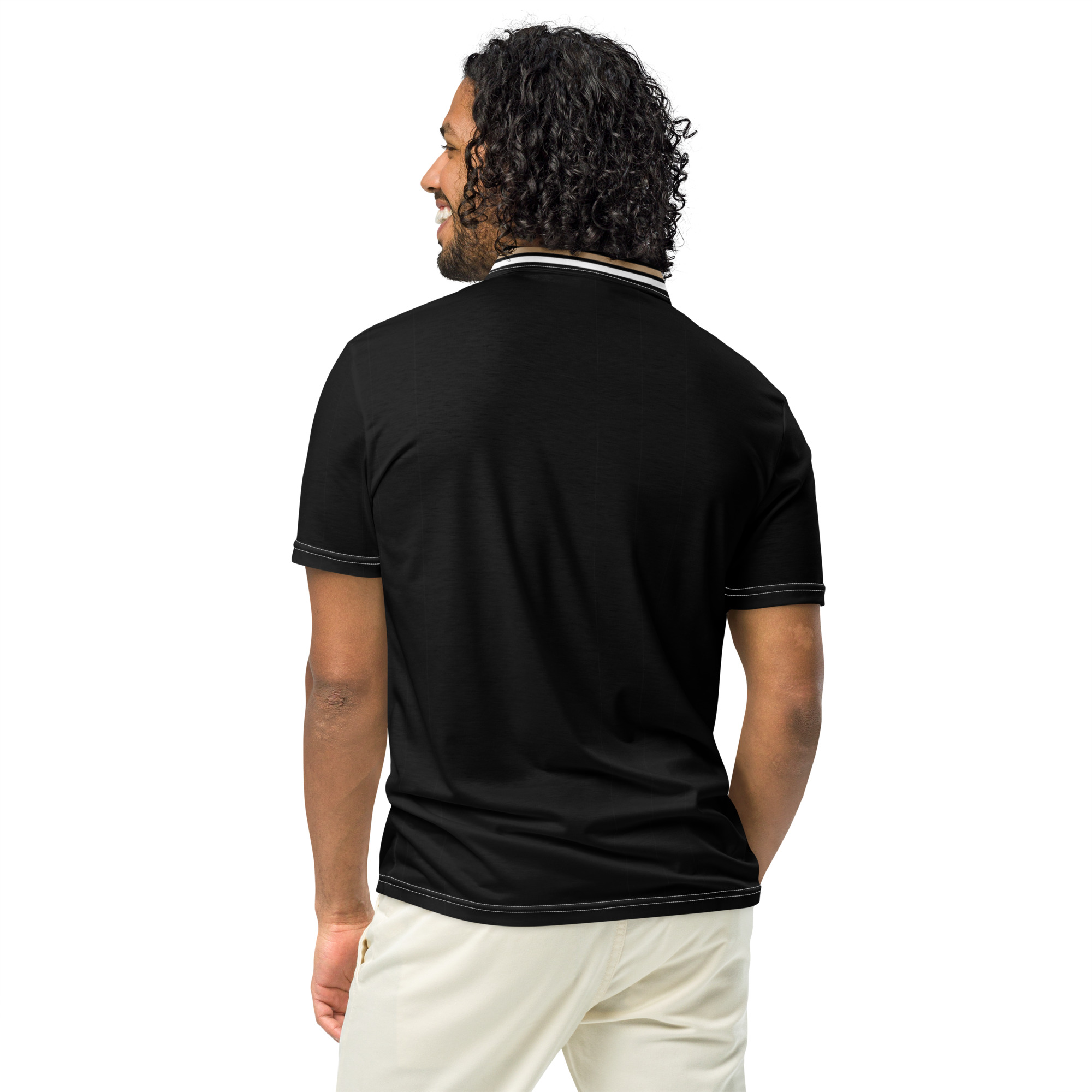 PAOK Salonika Black Slim Fit Polo Shirt | PAOK Football Fan Polo - Image 12