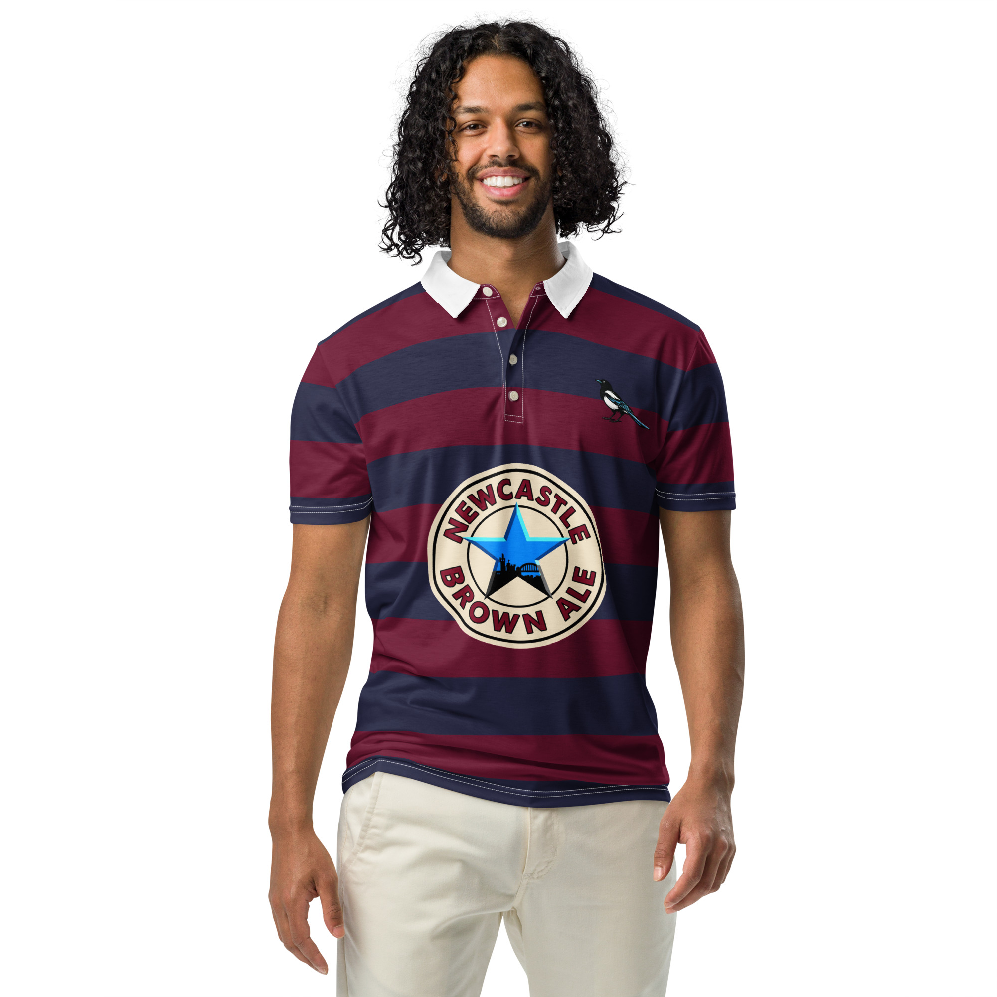 Newcastle The Magpies Brown Ale Men’s Slim Fit Polo Shirt