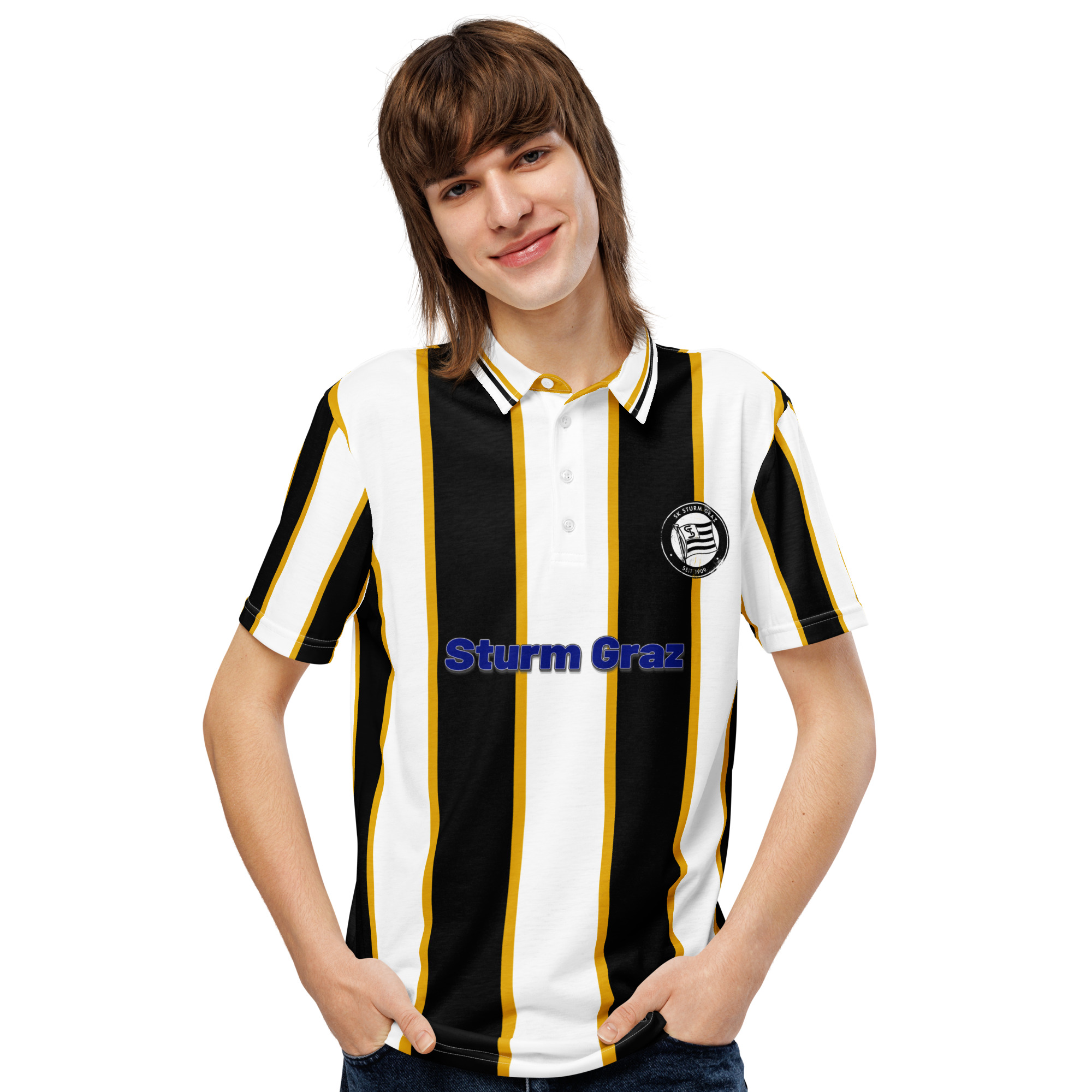 SK Sturm Graz Men’s Slim Fit Polo Shirt | Football Fan Polo - Image 3