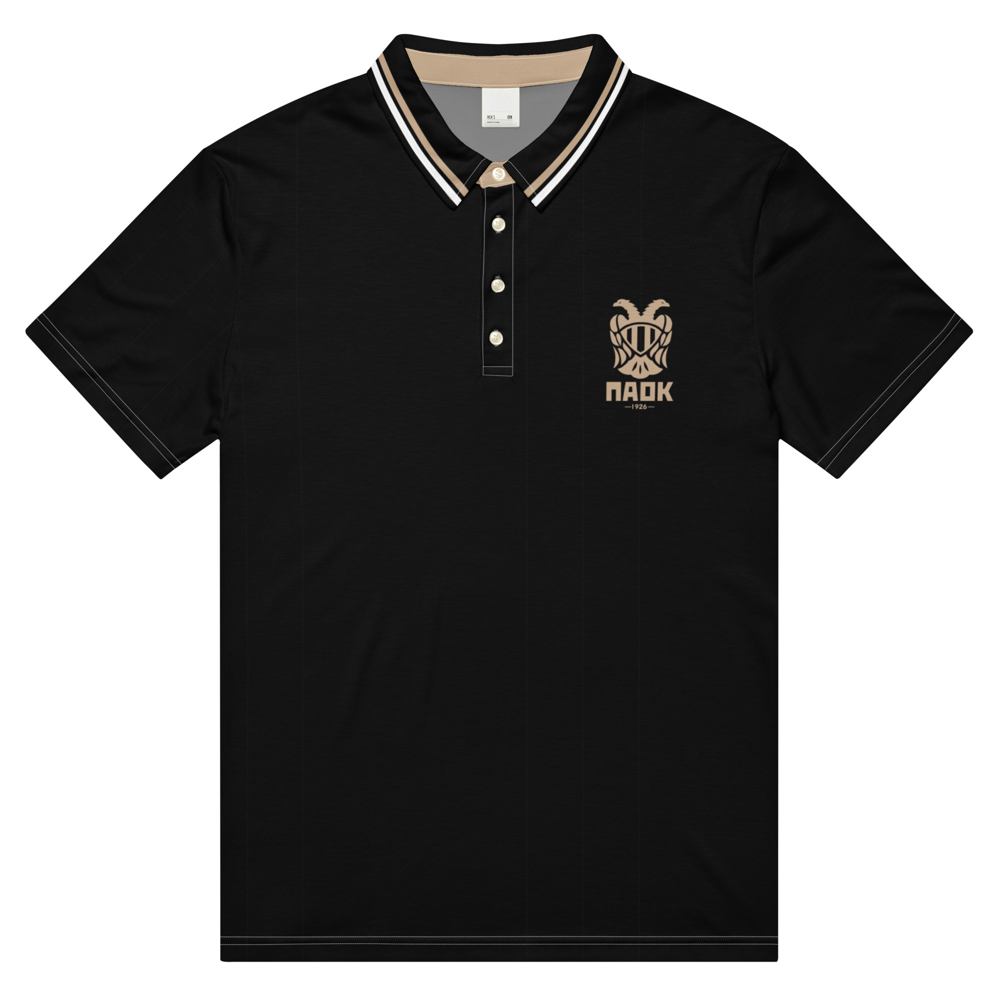PAOK Salonika Black Slim Fit Polo Shirt | PAOK Football Fan Polo - Image 6