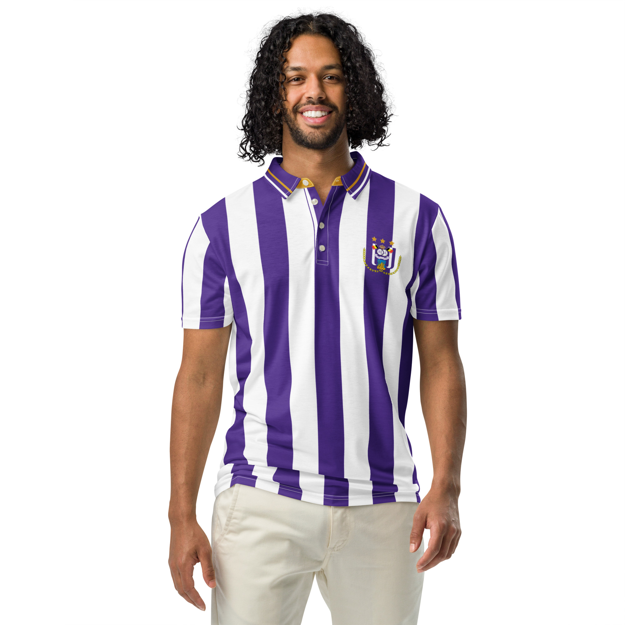 Anderlecht Slim Fit Polo | Anderlecht Purple & White Football Fan Shirt