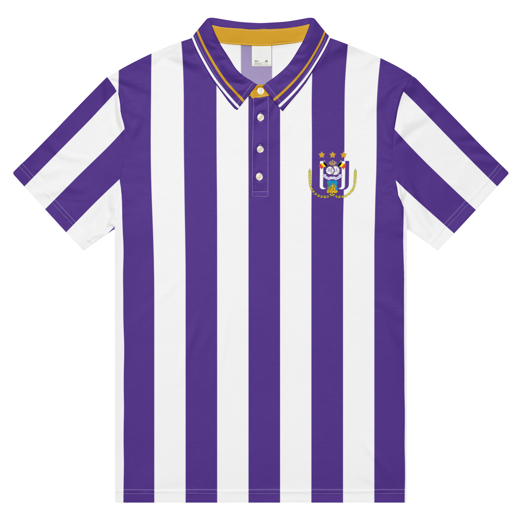 Anderlecht Slim Fit Polo | Anderlecht Purple & White Football Fan Shirt - Image 6