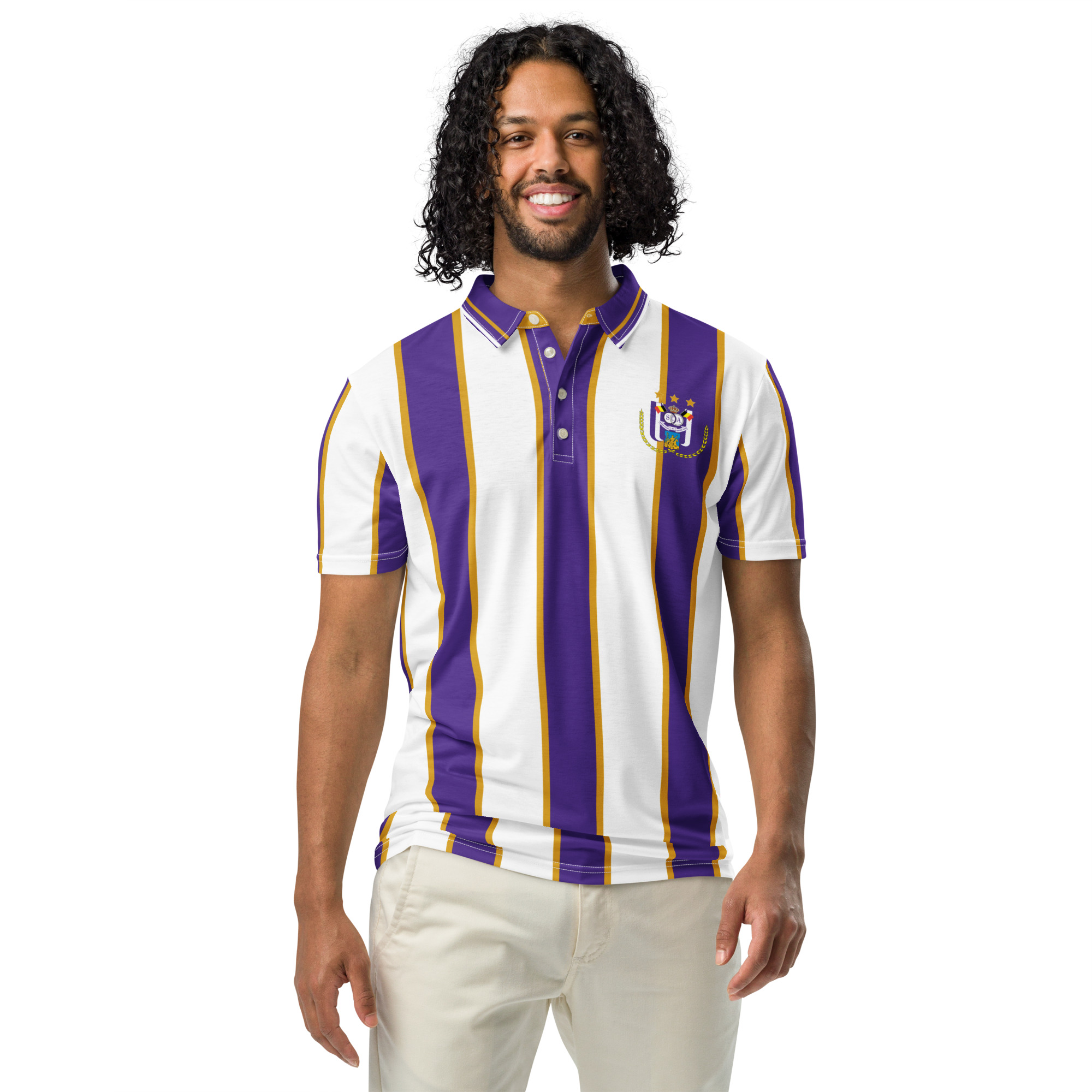 Anderlecht Slim Fit Polo | Purple & White Fan Shirt