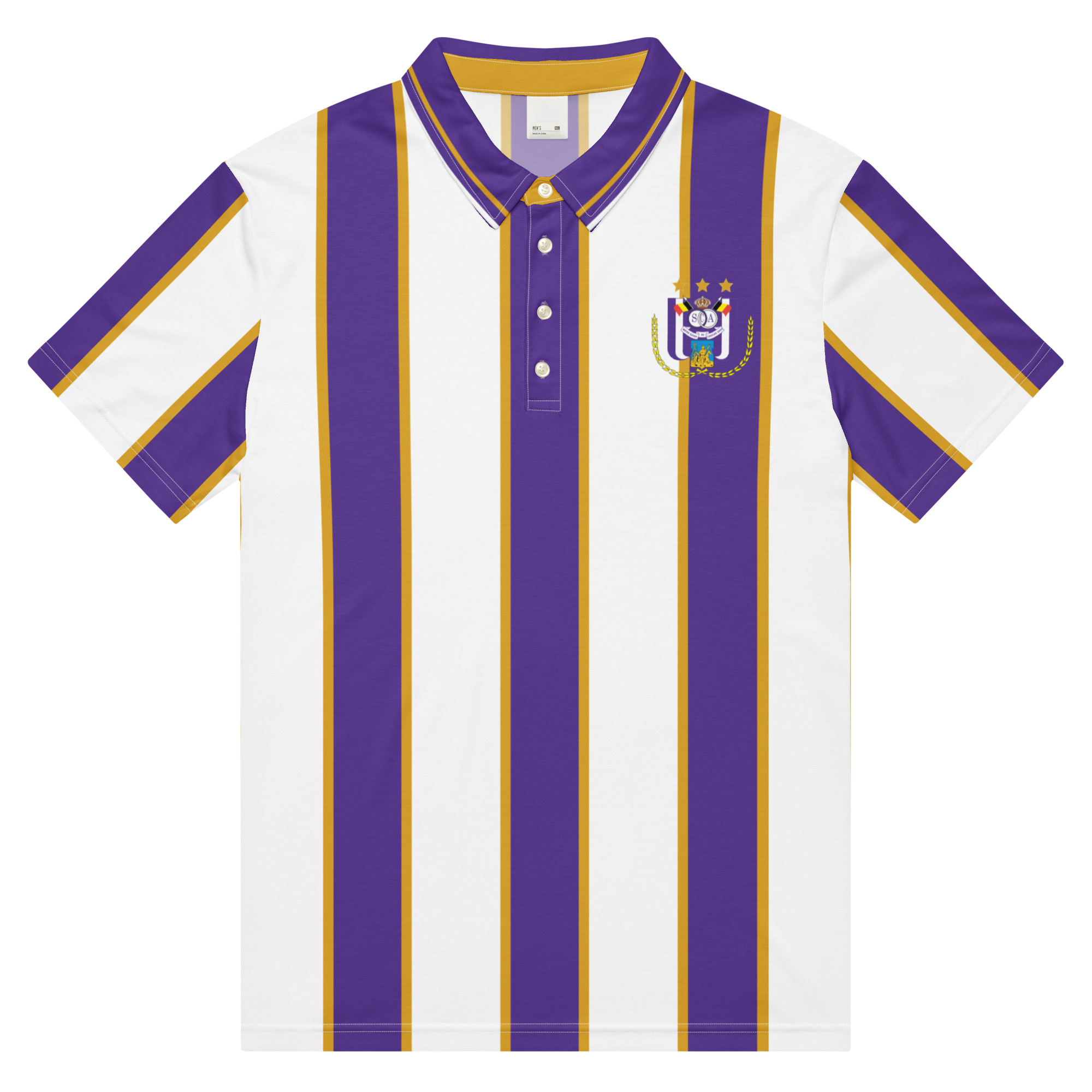 Anderlecht Slim Fit Polo | Purple & White Fan Shirt - Image 6