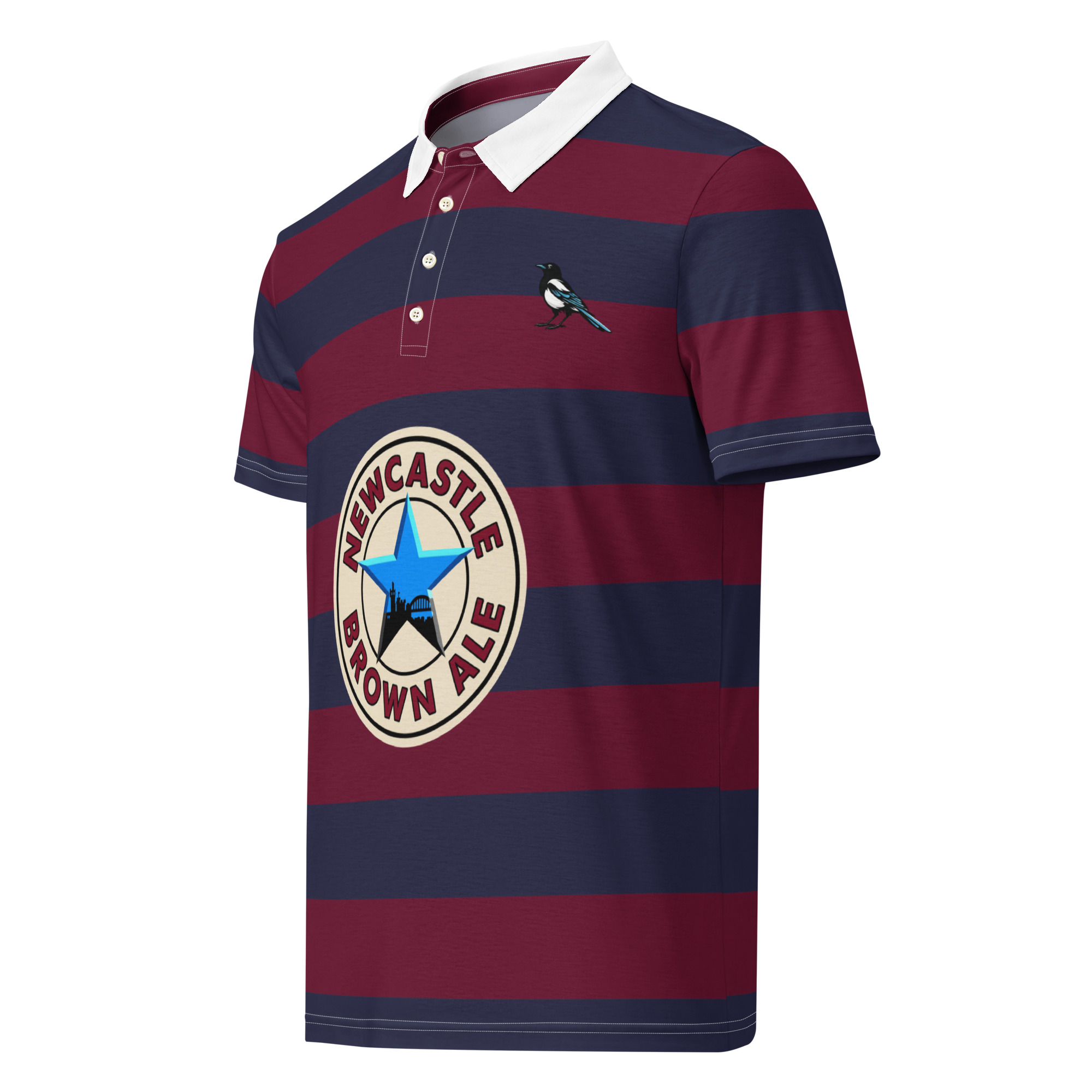 Newcastle The Magpies Brown Ale Men’s Slim Fit Polo Shirt - Image 5
