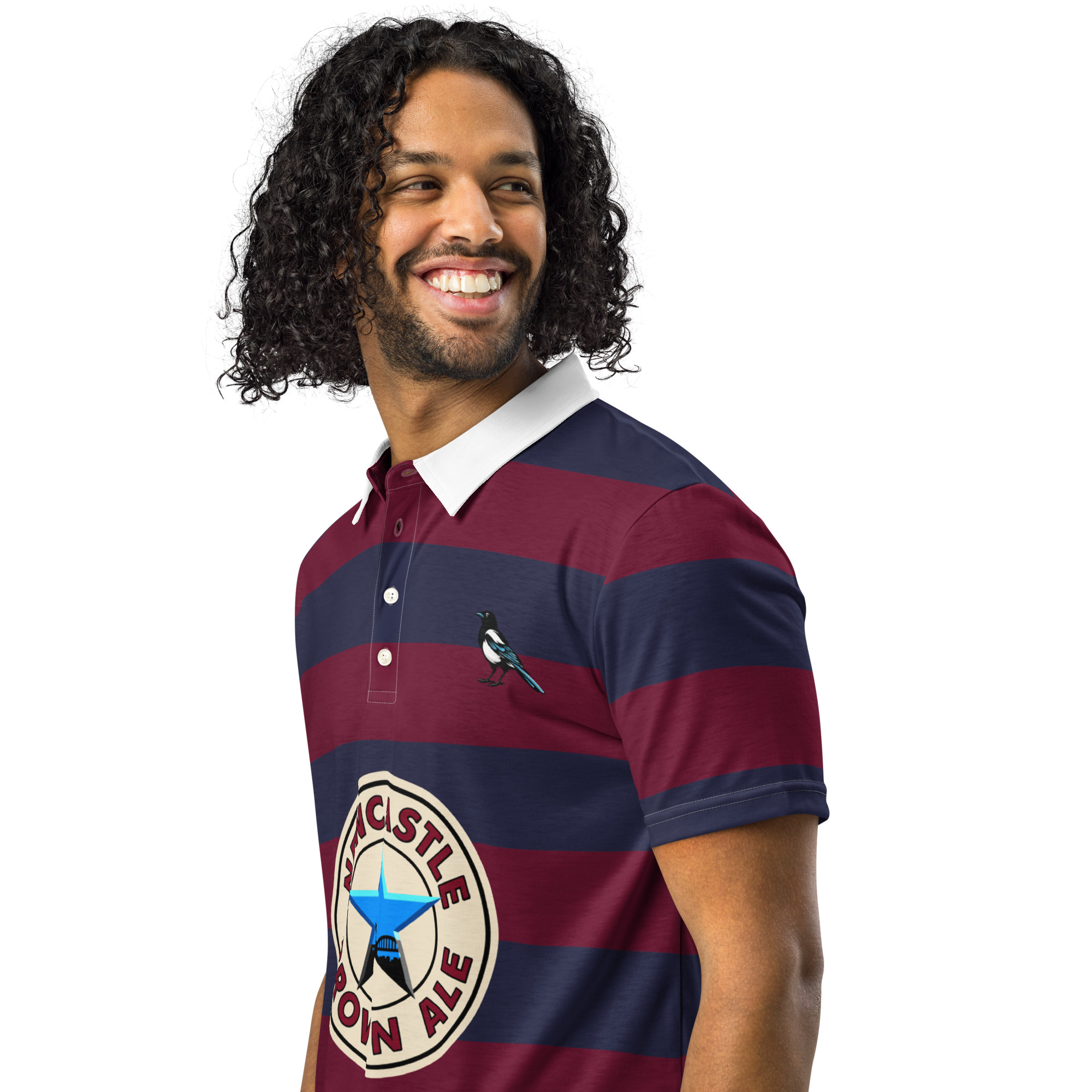 Newcastle The Magpies Brown Ale Men’s Slim Fit Polo Shirt - Image 11