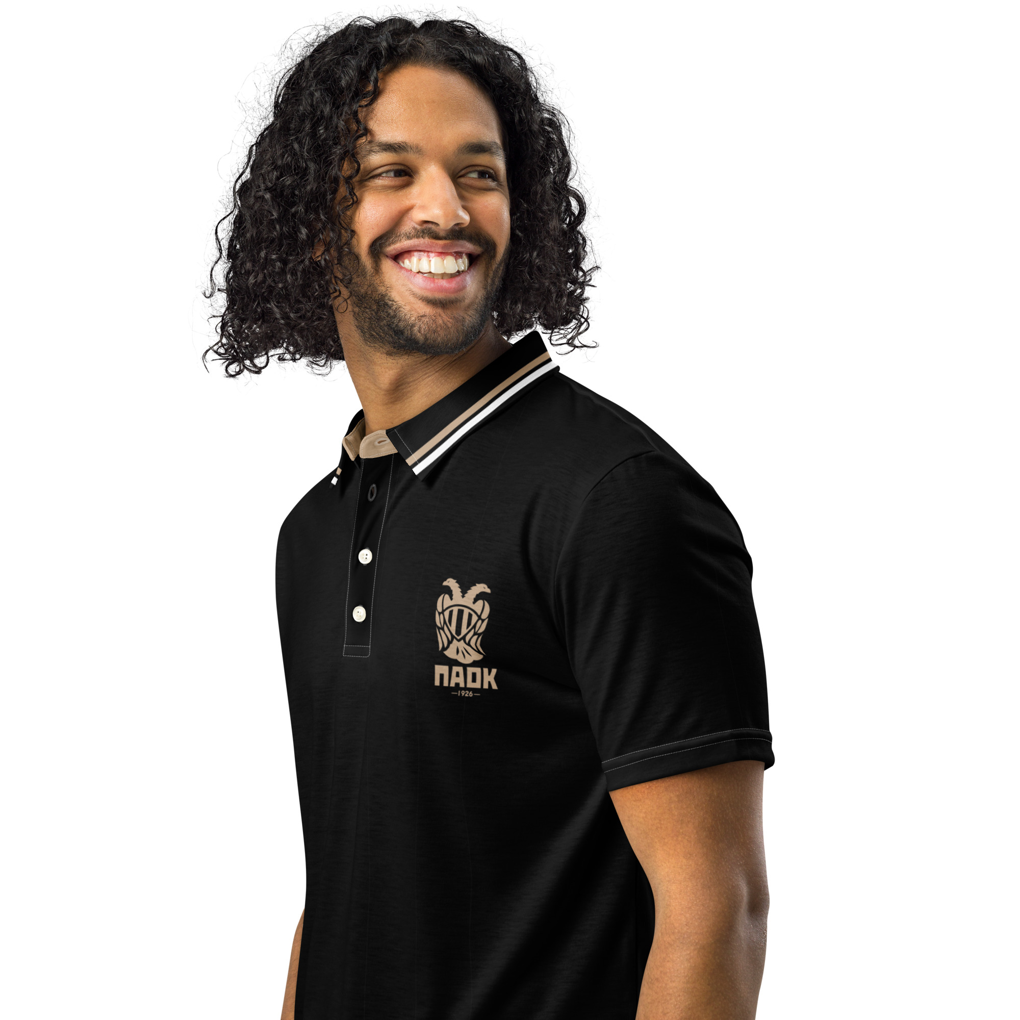 PAOK Salonika Black Slim Fit Polo Shirt | PAOK Football Fan Polo - Image 11