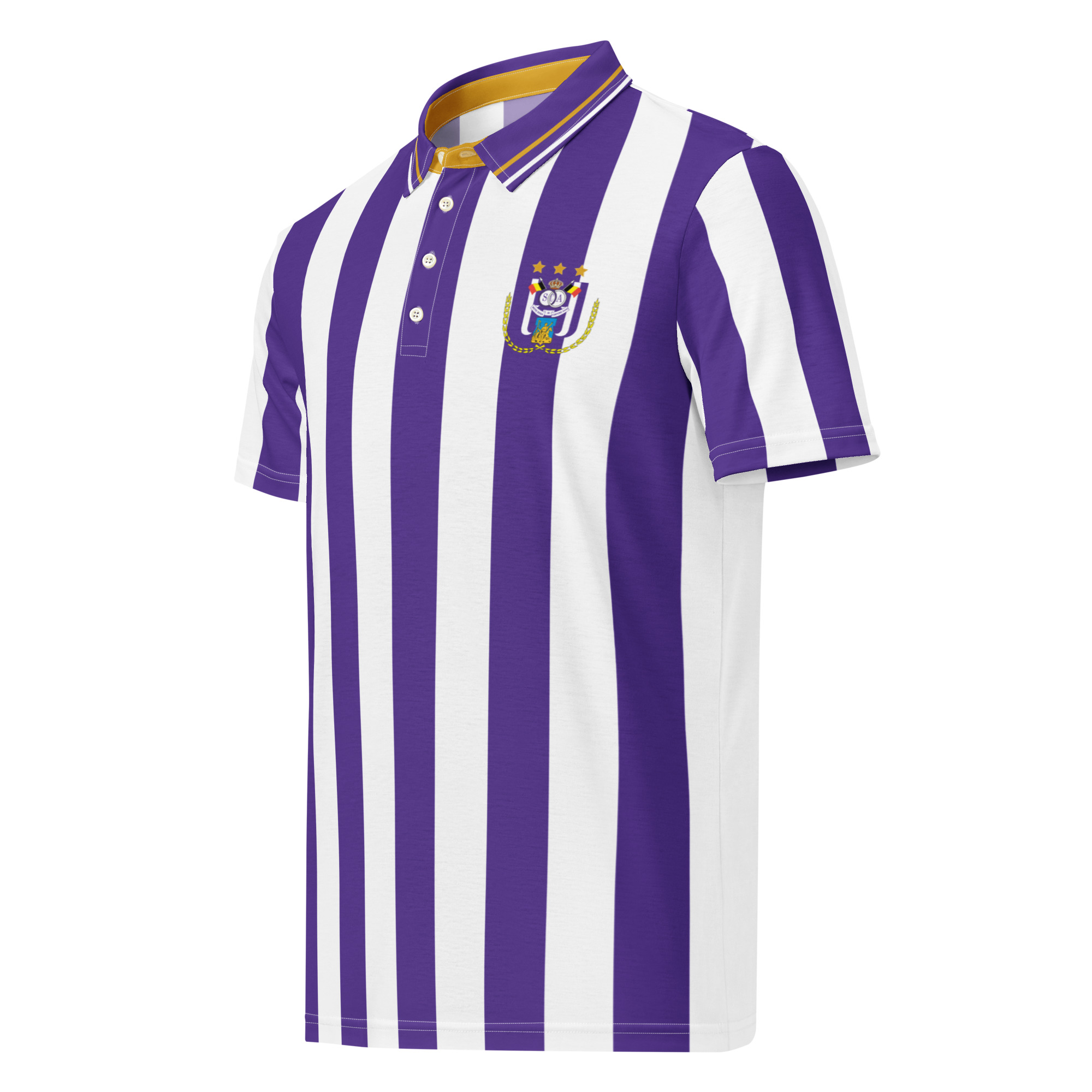 Anderlecht Slim Fit Polo | Anderlecht Purple & White Football Fan Shirt - Image 5