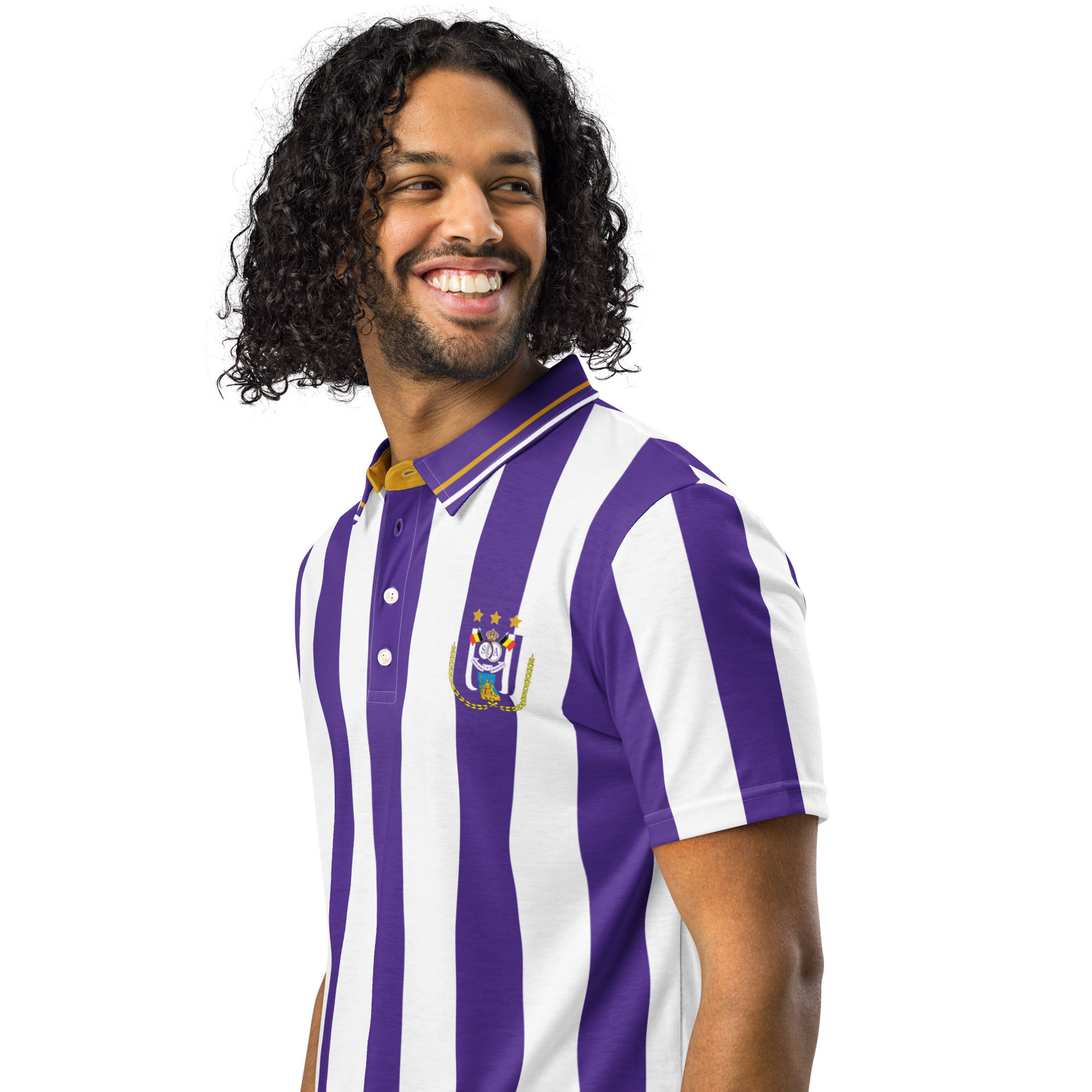 Anderlecht Slim Fit Polo | Anderlecht Purple & White Football Fan Shirt - Image 11