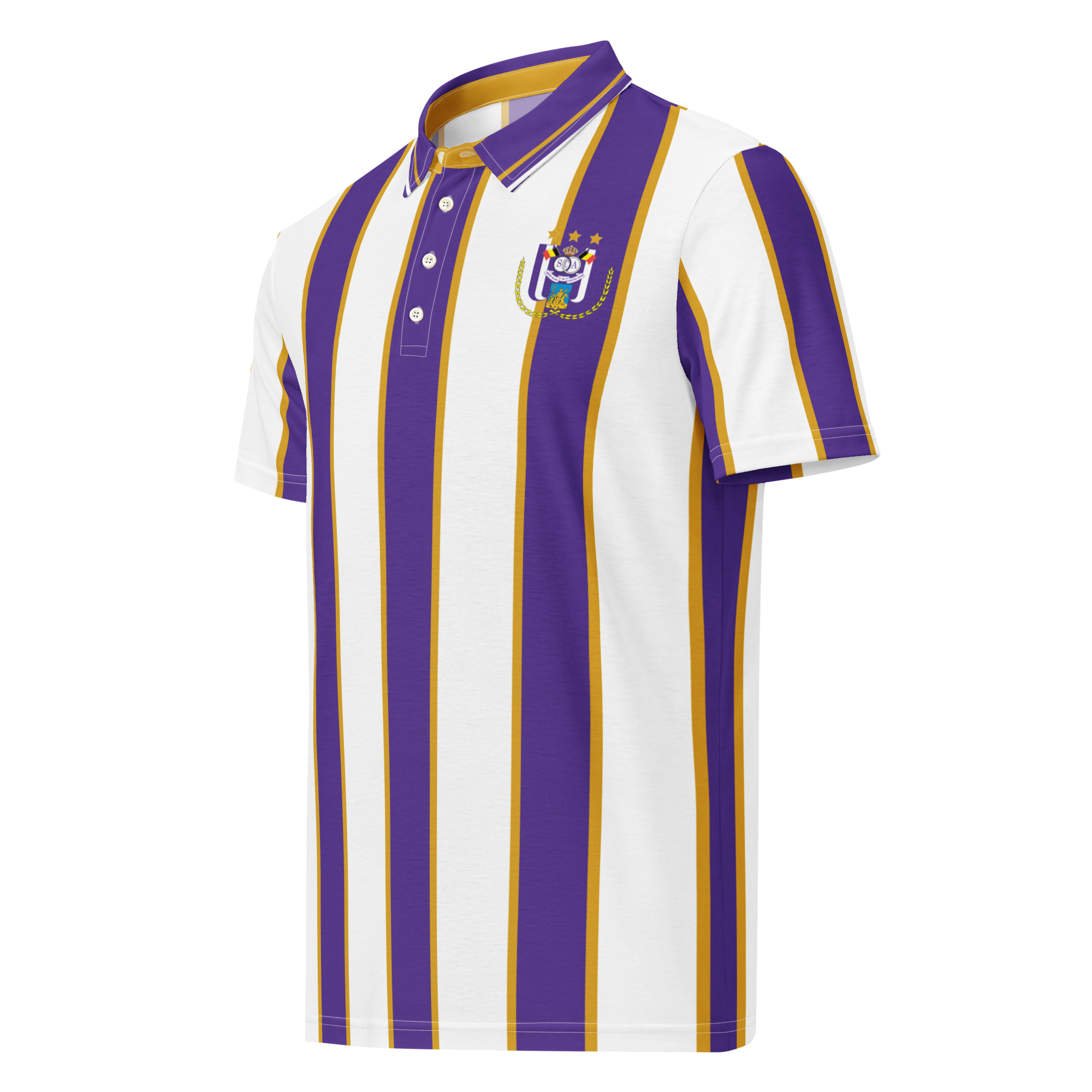 Anderlecht Slim Fit Polo | Purple & White Fan Shirt - Image 5