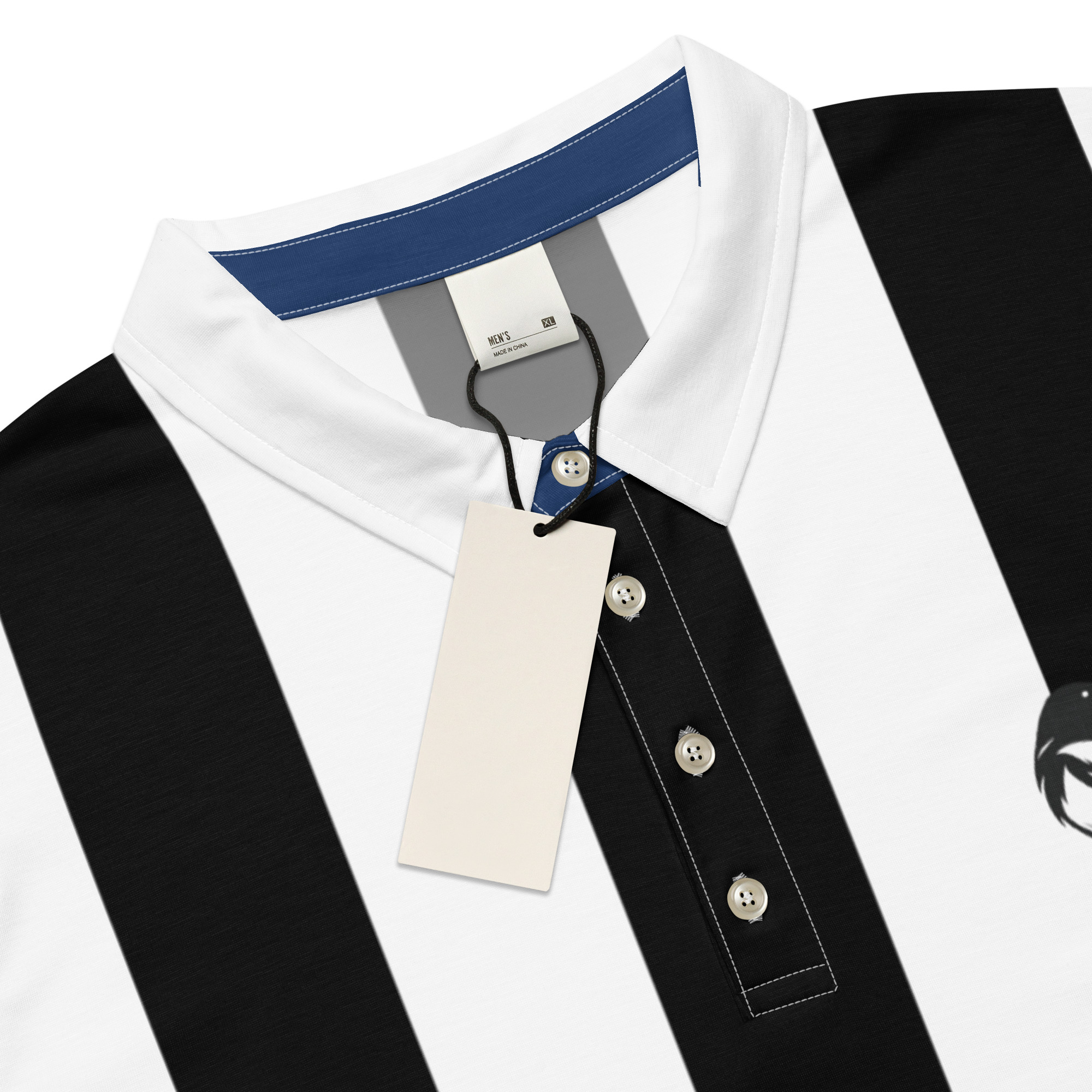 Newcastle Magpies Brown Ale Black & White Men’s Slim Fit Polo Shirt - Image 8