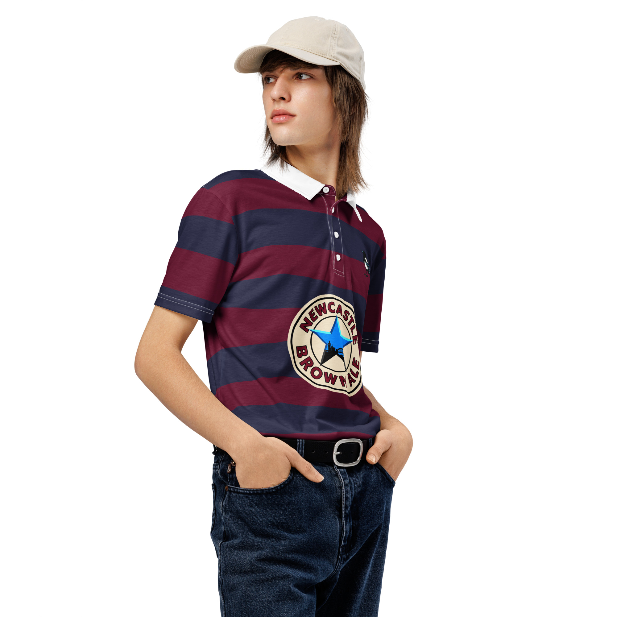 Newcastle The Magpies Brown Ale Men’s Slim Fit Polo Shirt - Image 3