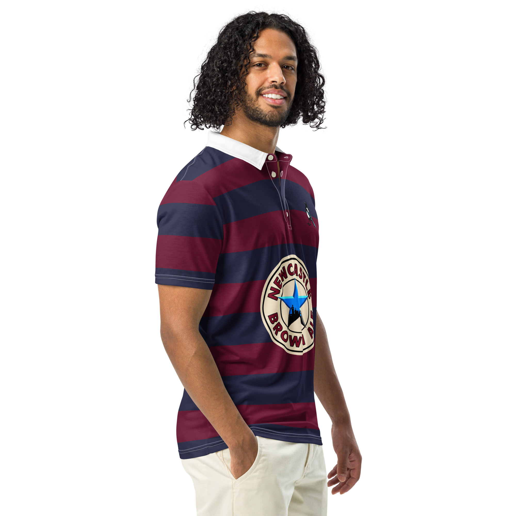 Newcastle The Magpies Brown Ale Men’s Slim Fit Polo Shirt - Image 10
