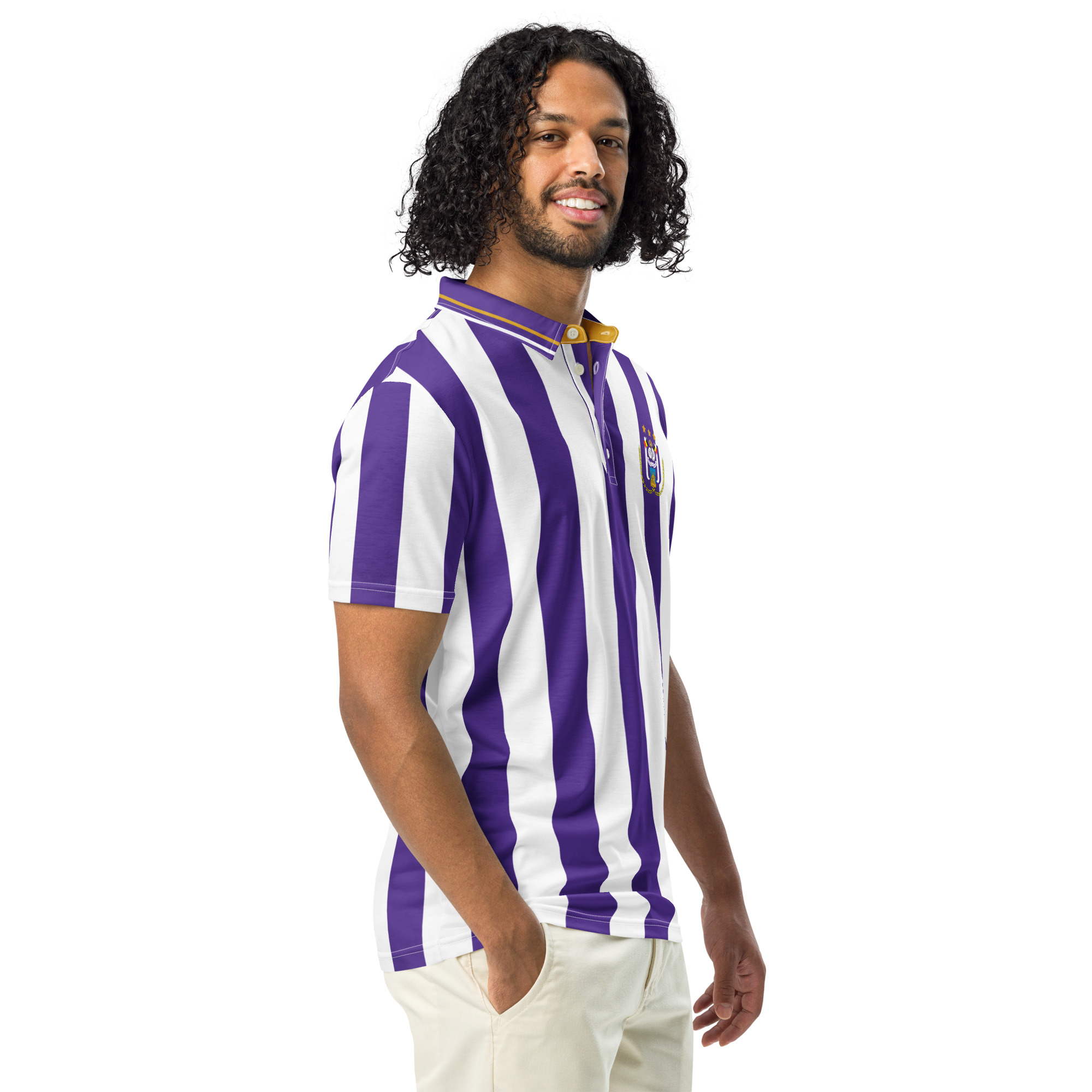Anderlecht Slim Fit Polo | Anderlecht Purple & White Football Fan Shirt - Image 10