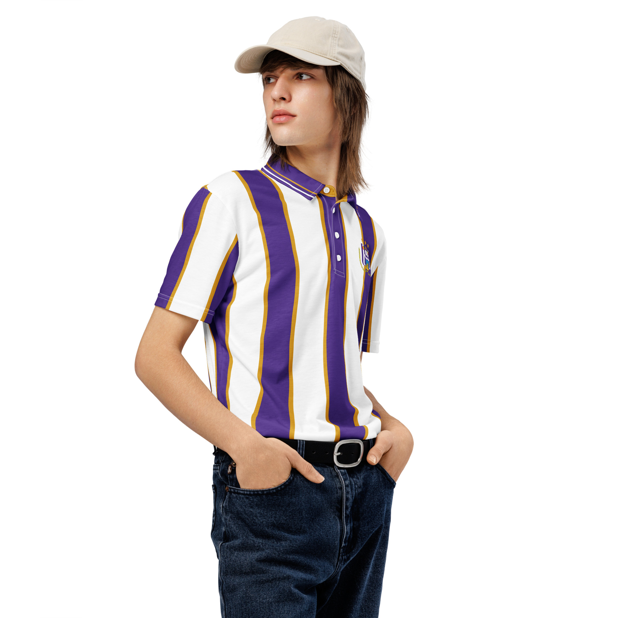 Anderlecht Slim Fit Polo | Purple & White Fan Shirt - Image 4