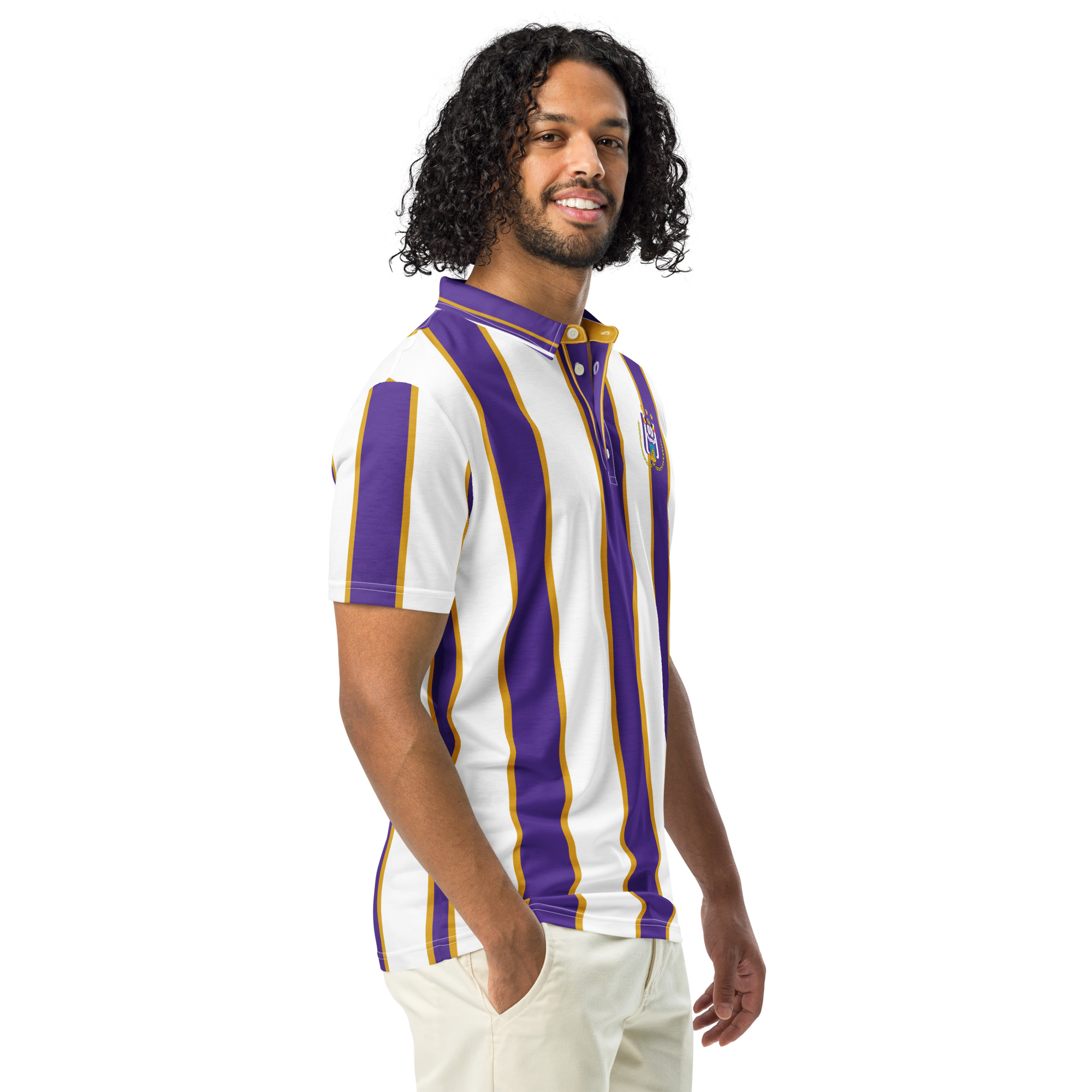 Anderlecht Slim Fit Polo | Purple & White Fan Shirt - Image 10