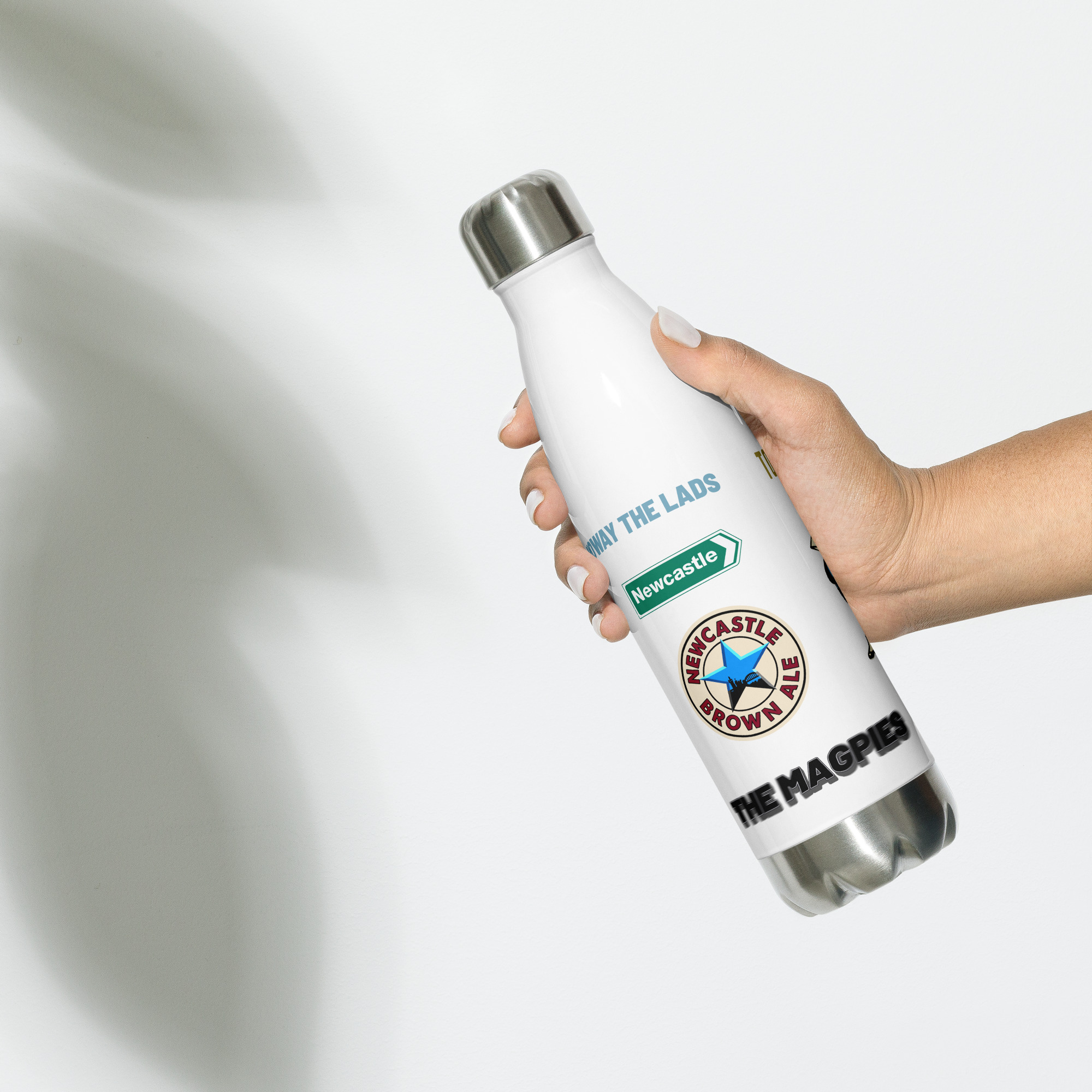 Newcastle Magpies Stainless Steel Water Bottle | Magpies Fan Bottle - Image 4