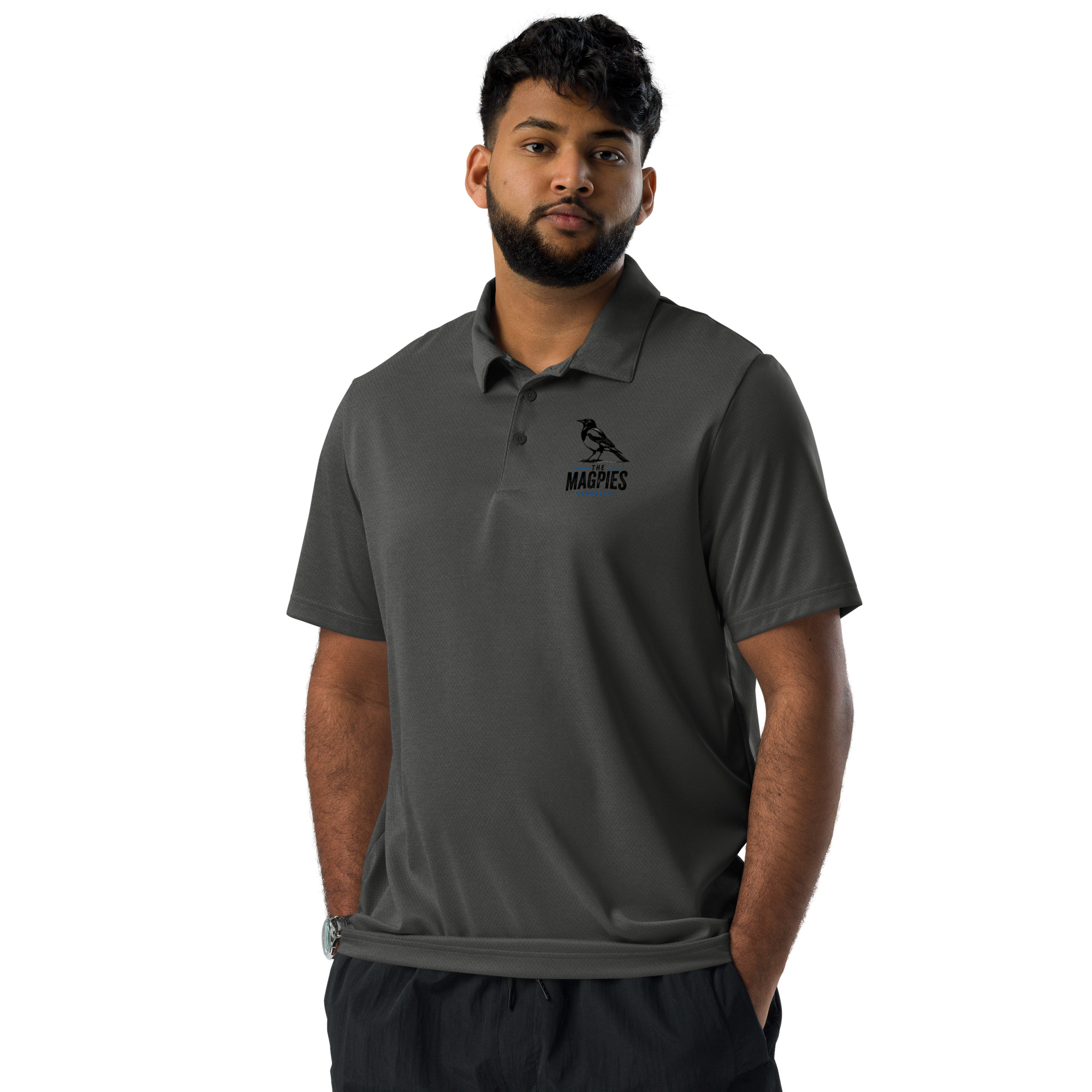 Newcastle The Magpies Class Fatha adidas Space-Dyed Polo Shirt - Image 4