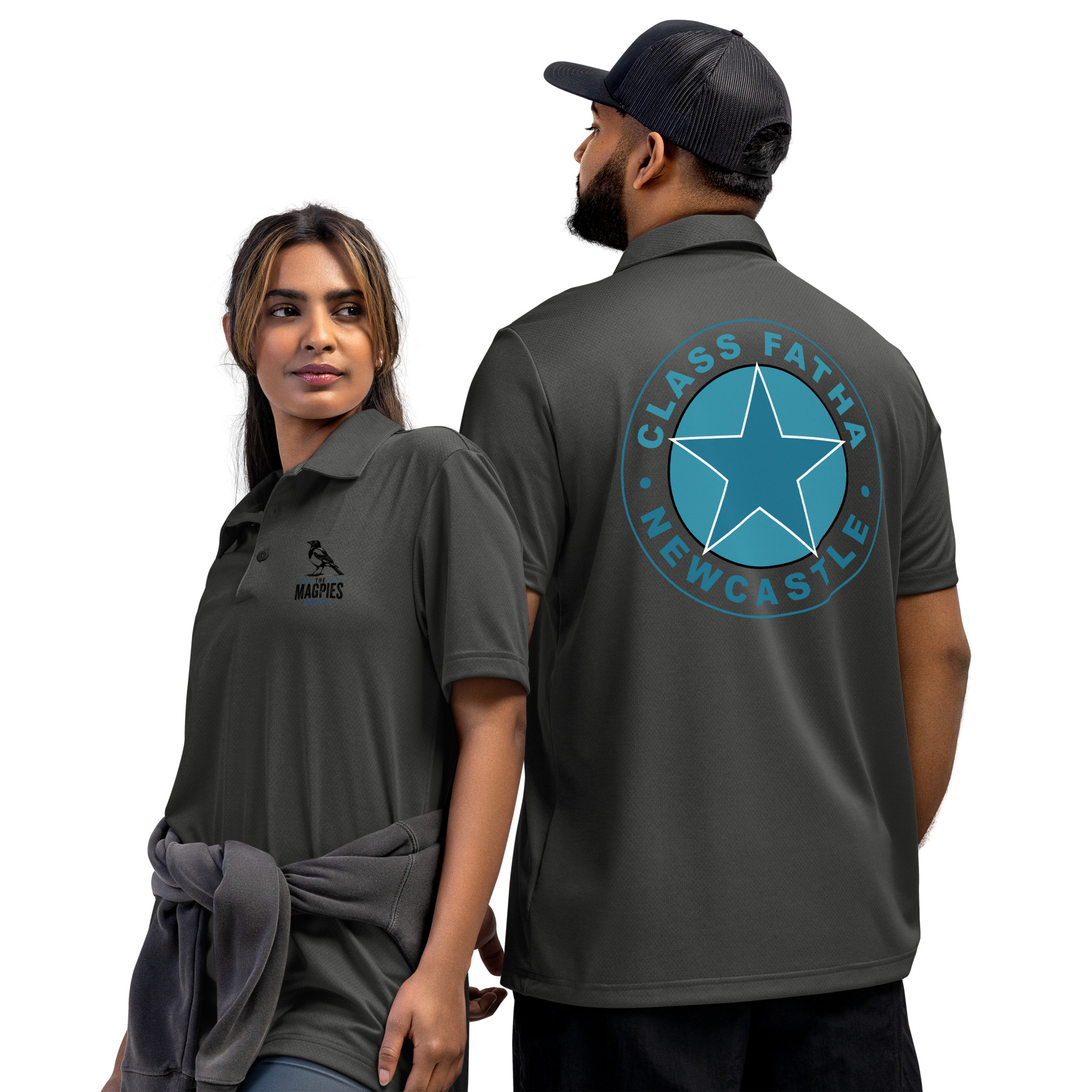 Newcastle The Magpies Class Fatha adidas Space-Dyed Polo Shirt - Image 14