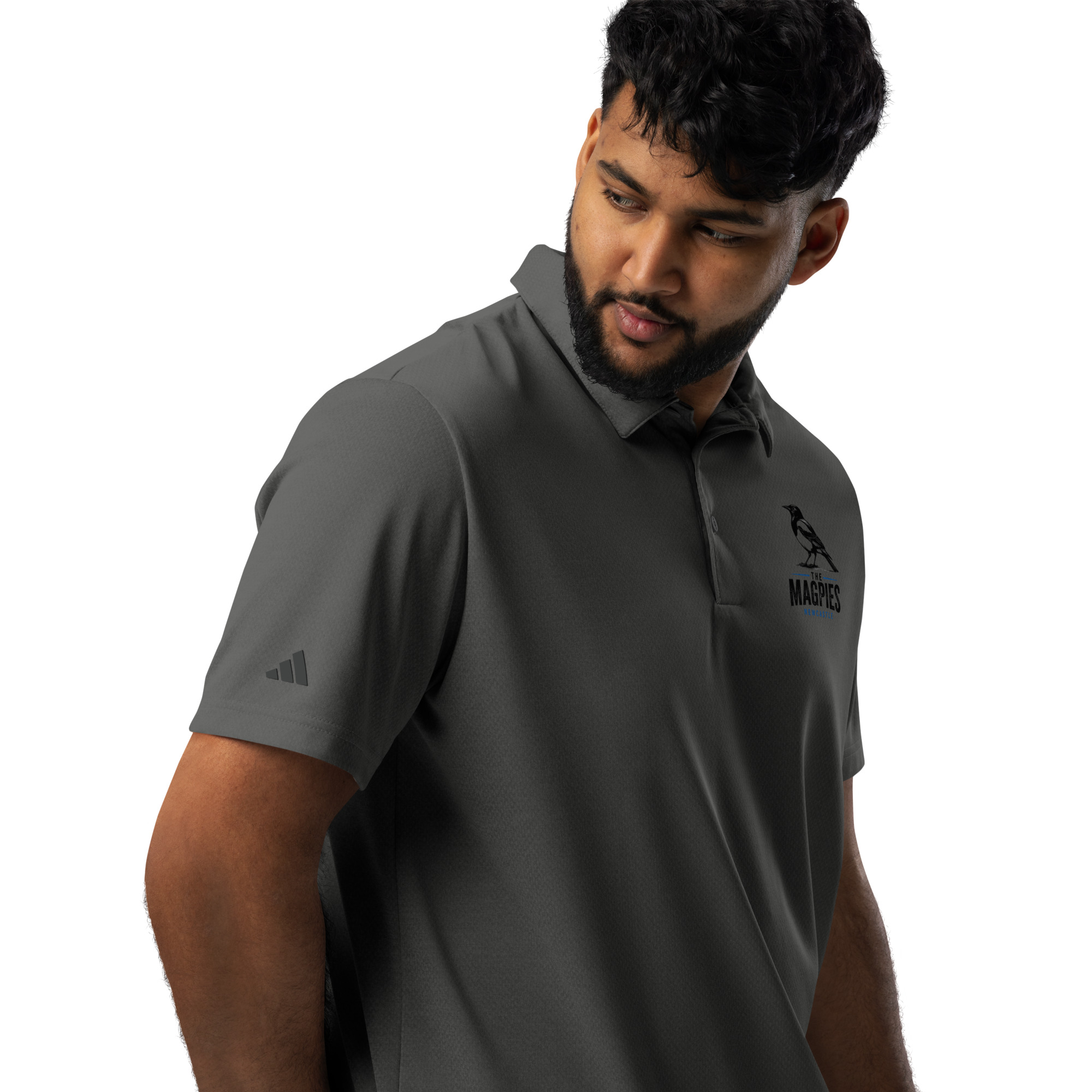 Newcastle The Magpies Class Fatha adidas Space-Dyed Polo Shirt - Image 3