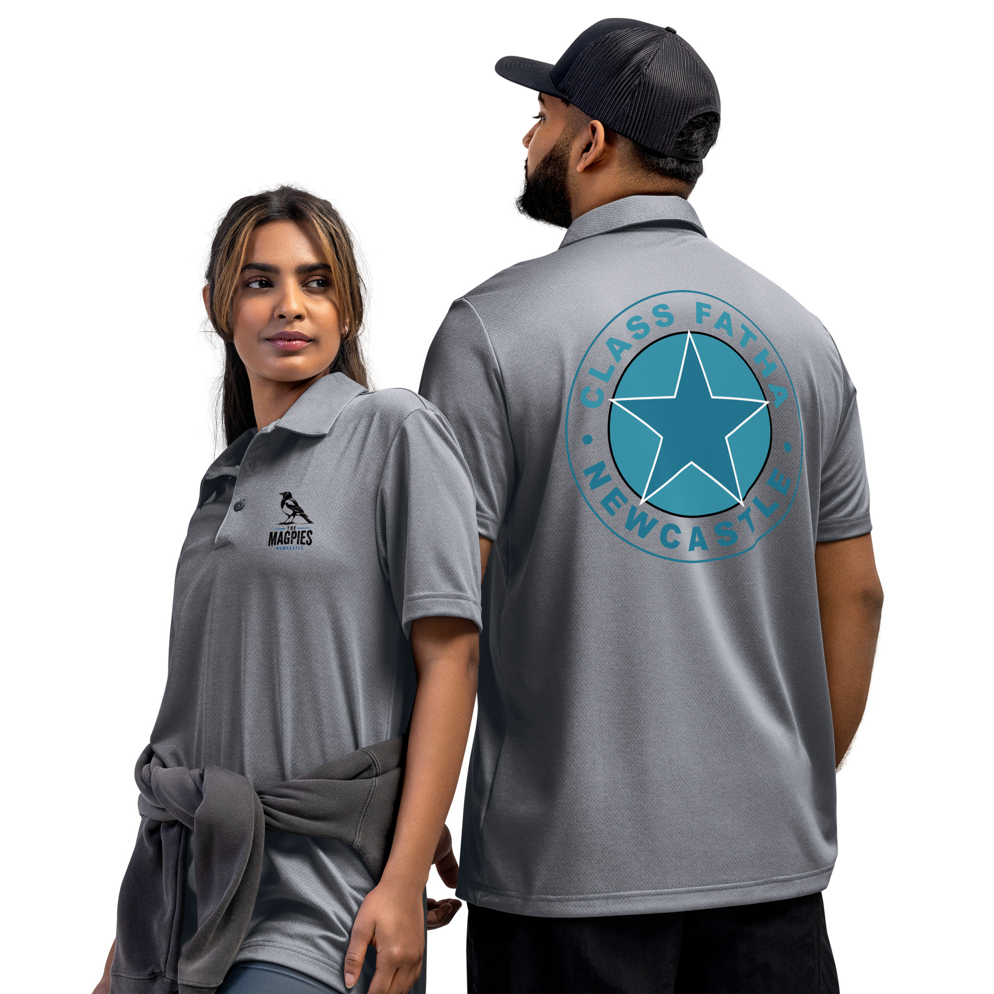 Newcastle The Magpies Class Fatha adidas Space-Dyed Polo Shirt - Image 15