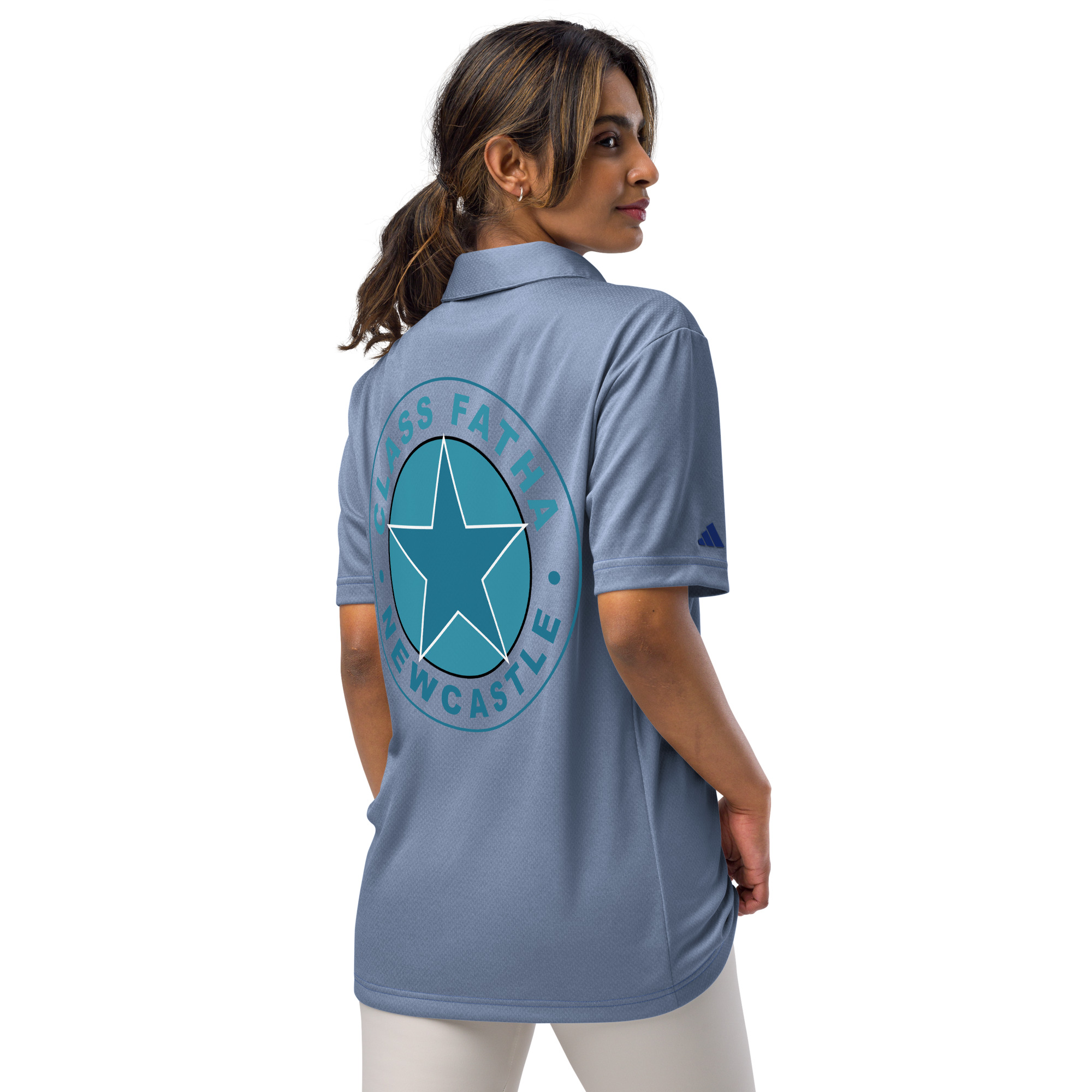 Newcastle The Magpies Class Fatha adidas Space-Dyed Polo Shirt - Image 6