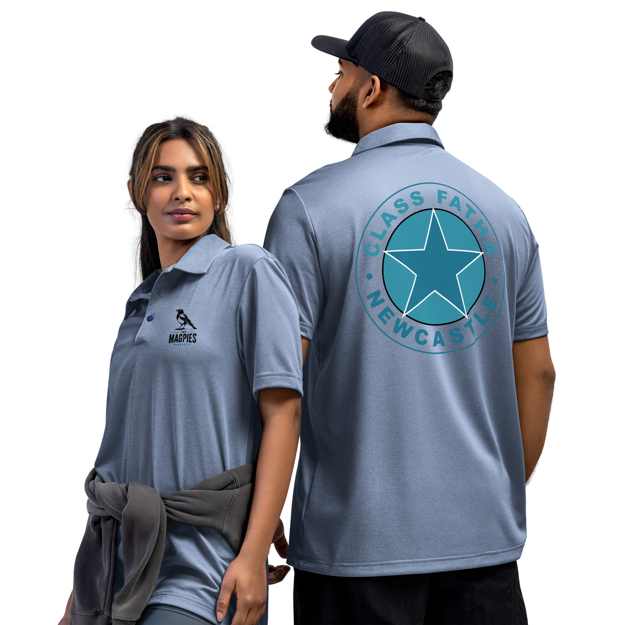 Newcastle The Magpies Class Fatha adidas Space-Dyed Polo Shirt - Image 16