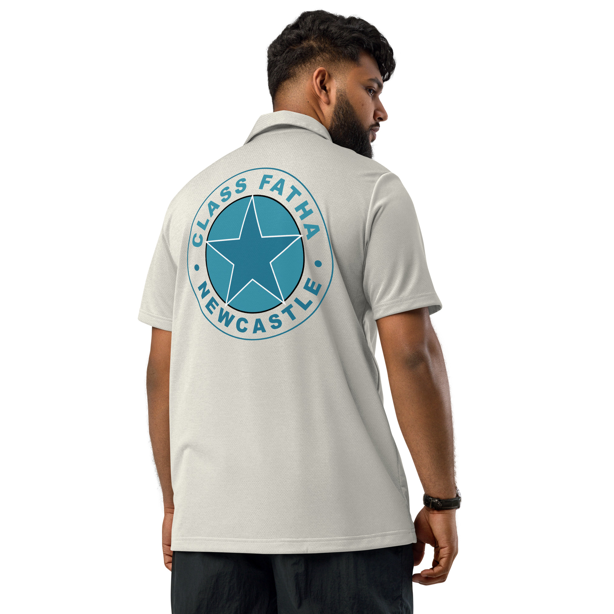 Newcastle The Magpies Class Fatha adidas Space-Dyed Polo Shirt - Image 11
