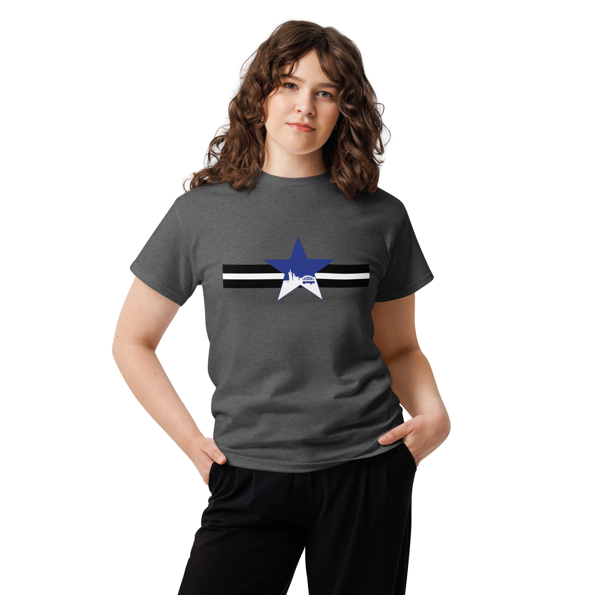 Newcastle Blue Star Shirt | Newcastle Magpies Fan T-Shirt | Newcastle United Gift For Fans - Image 2