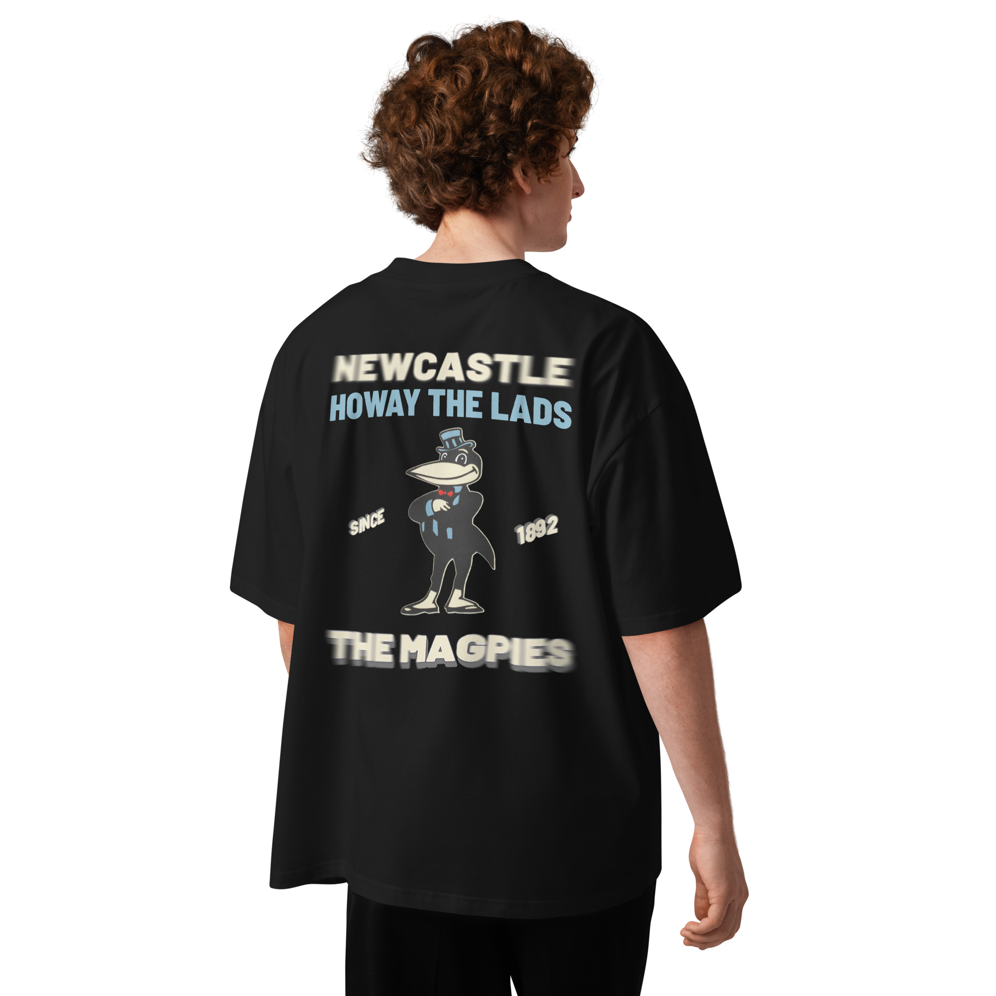 Newcastle Magpies Howay The Lads Unisex Organic Oversized High Neck T-Shirt