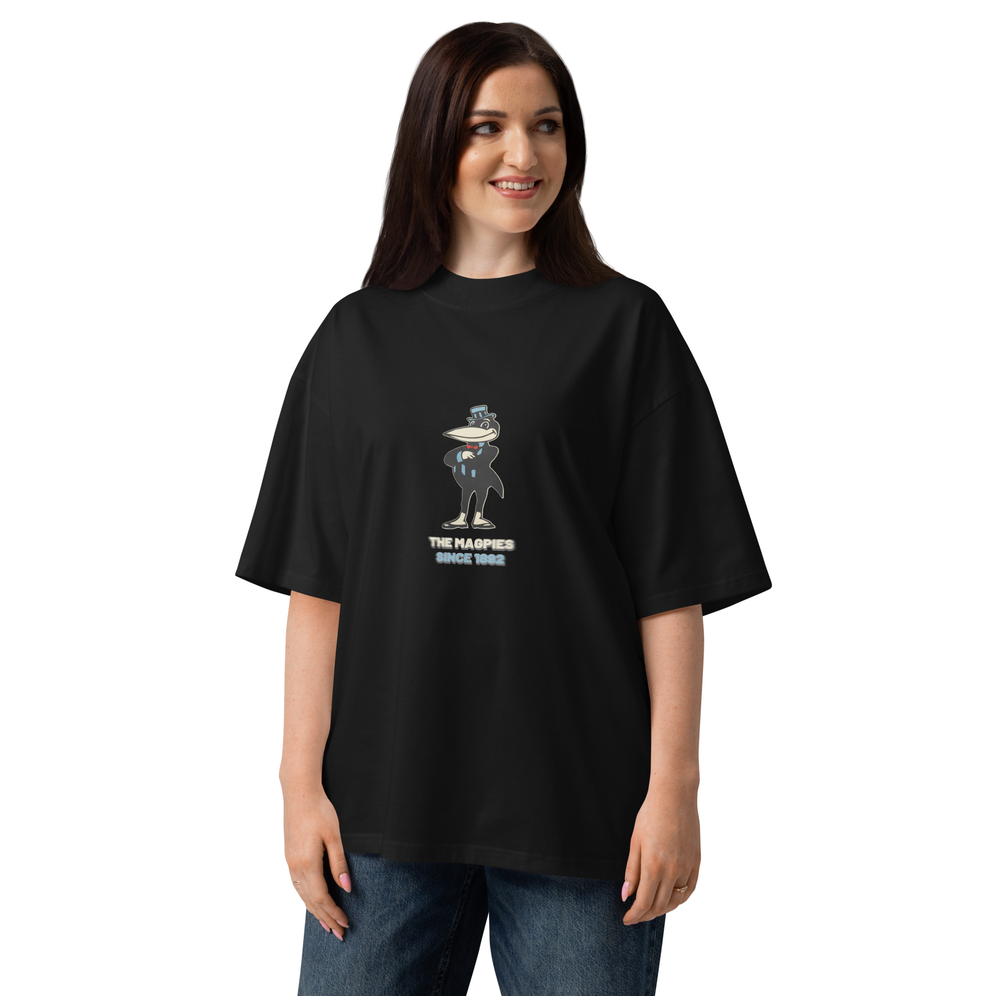 Newcastle Magpies Howay The Lads Unisex Organic Oversized High Neck T-Shirt - Image 6