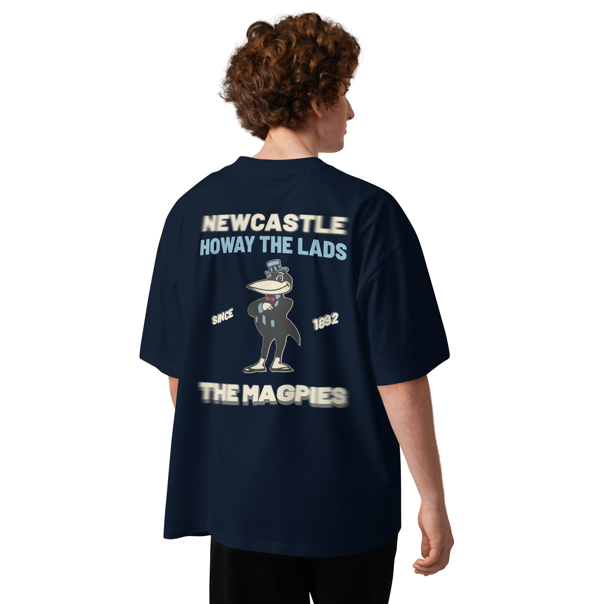 Newcastle Magpies Howay The Lads Unisex Organic Oversized High Neck T-Shirt - Image 15